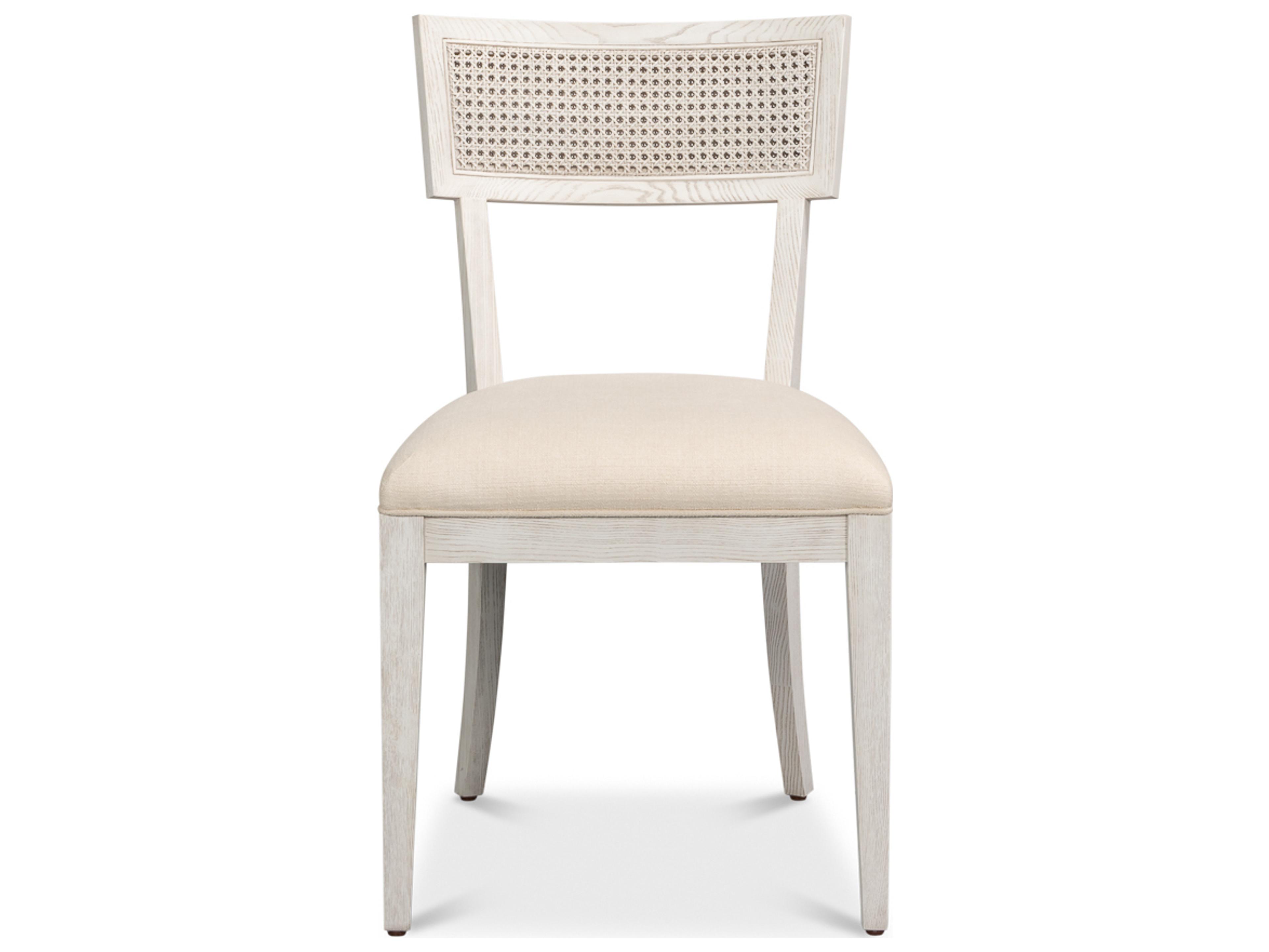 Sarreid Ltd Ridge Ash Wood White Upholstered Armless Dining Chair