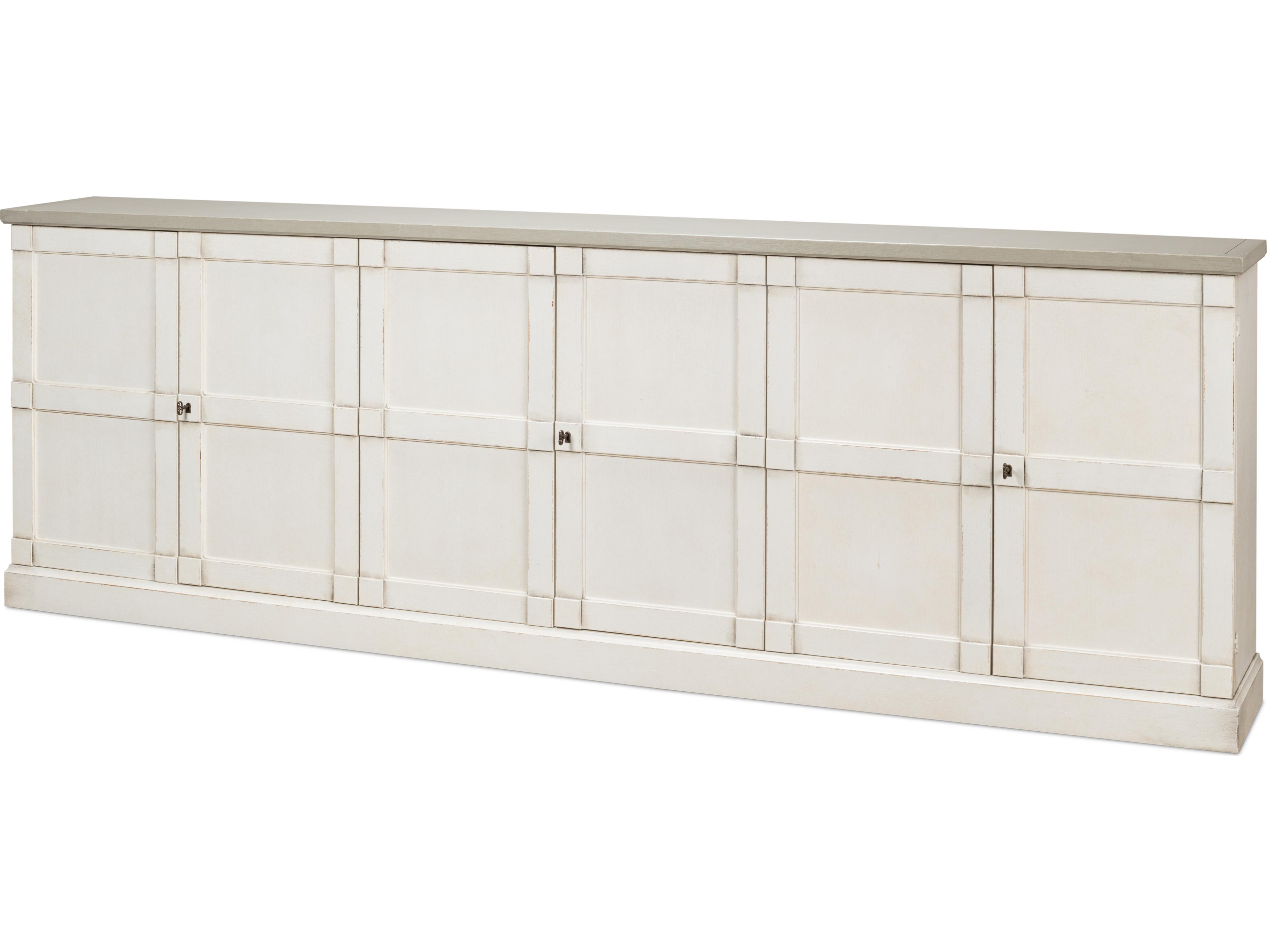 Sarreid Ltd Luciana 6 Wood Dr Buffet 112" White White Grey Quartz