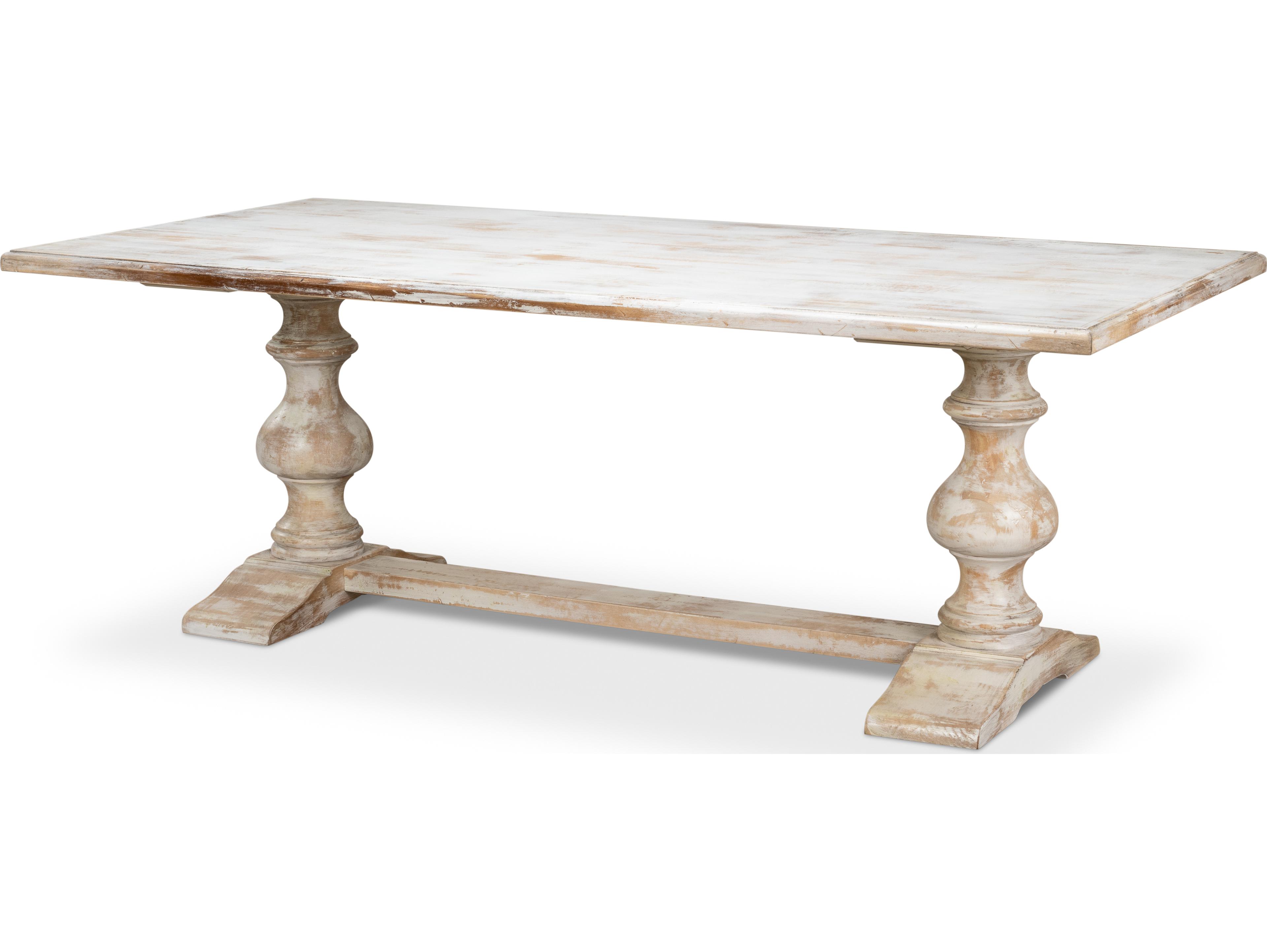 Sarreid Ltd Lionisio Trestle Table Disrupted White