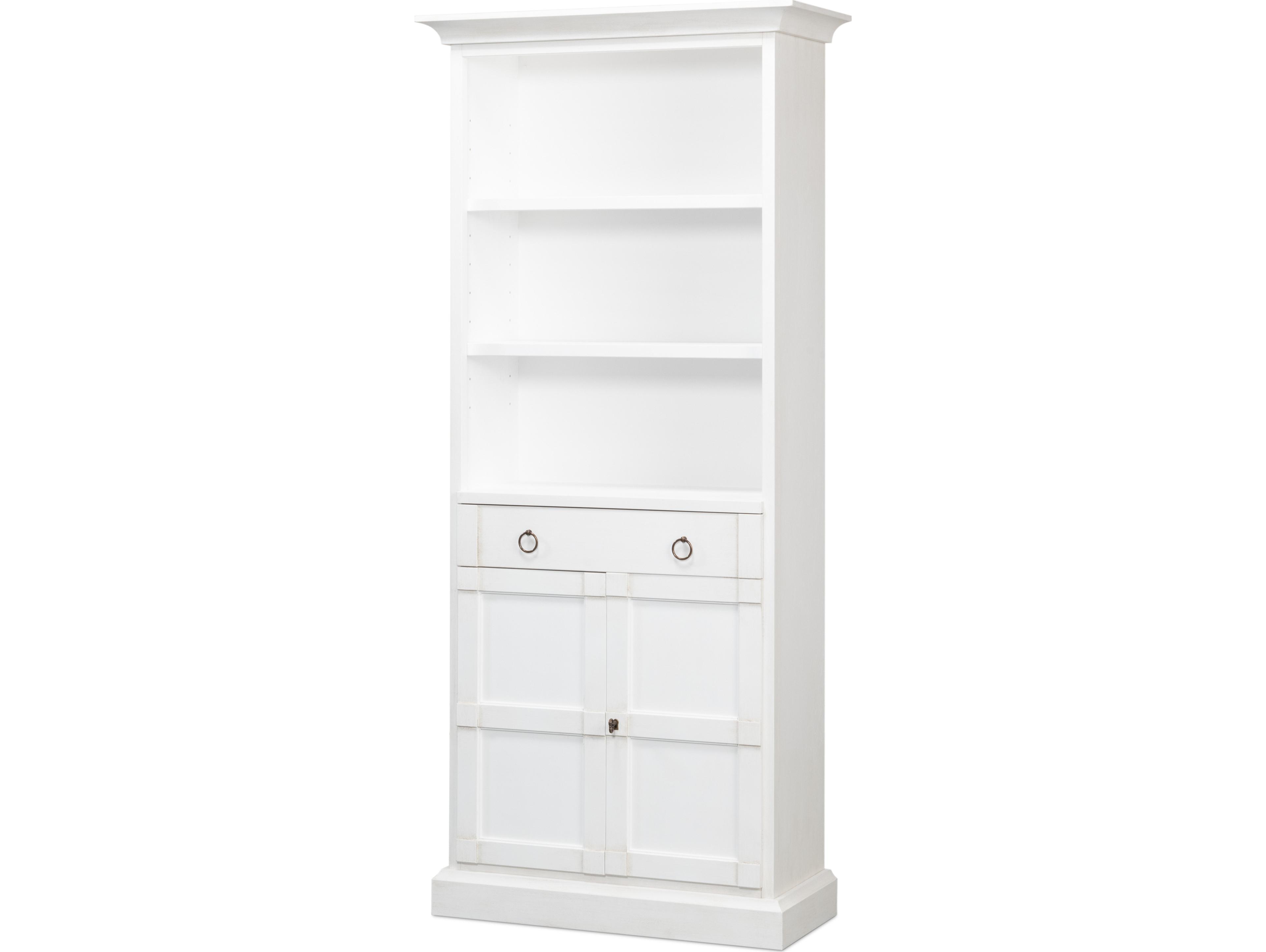 Sarreid Ltd Bookcase With Doors Cortina White