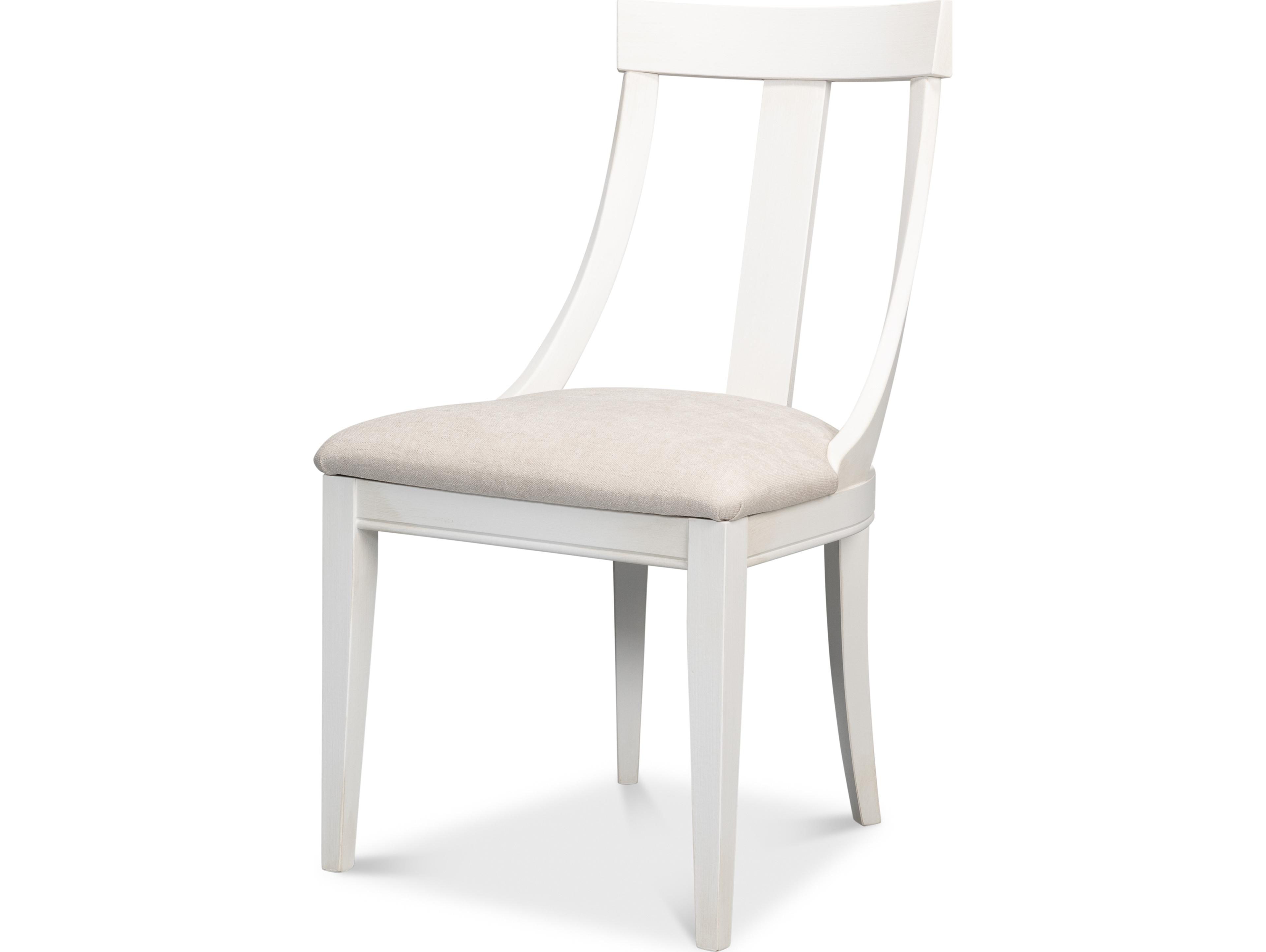 Sarreid Ltd Deco Side Chair Cortina White Taupe