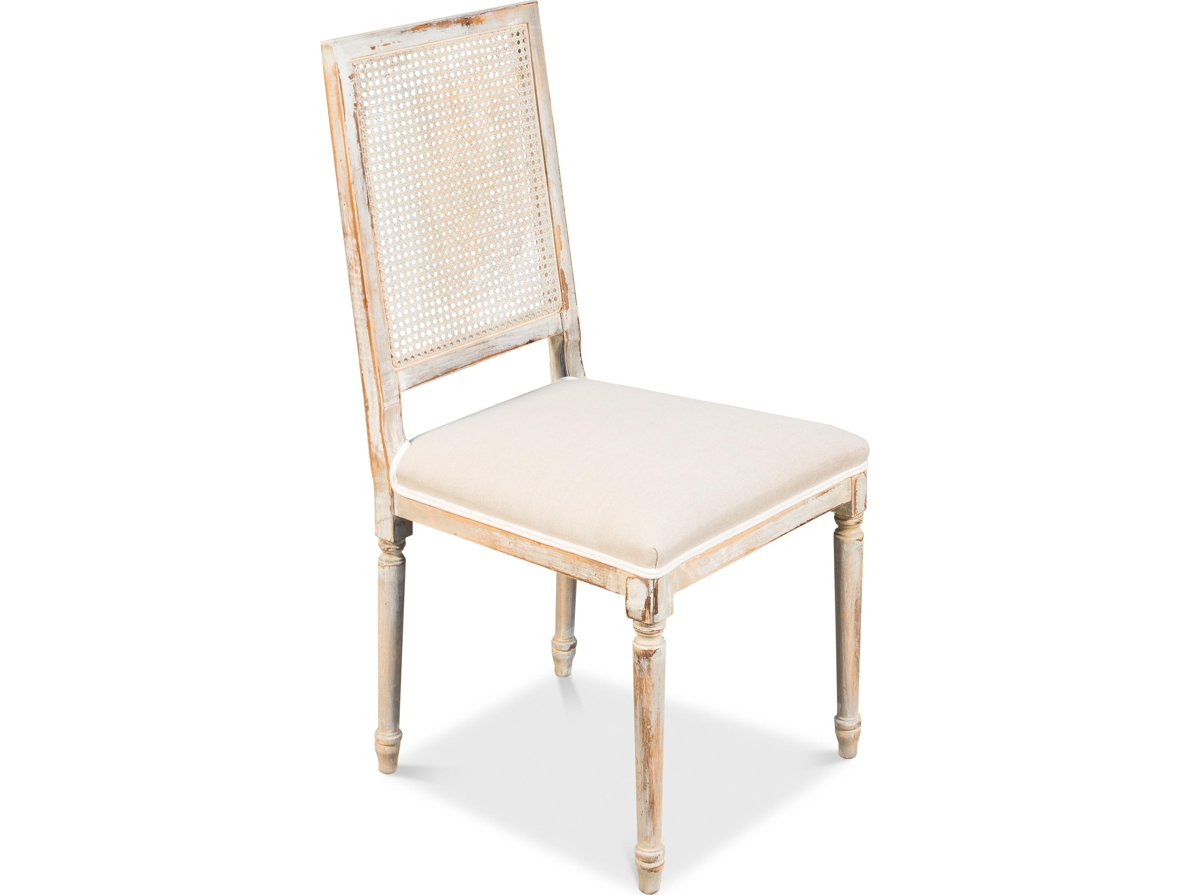 Sarreid Ltd Cane Back Side Chair Grey Oak Flax