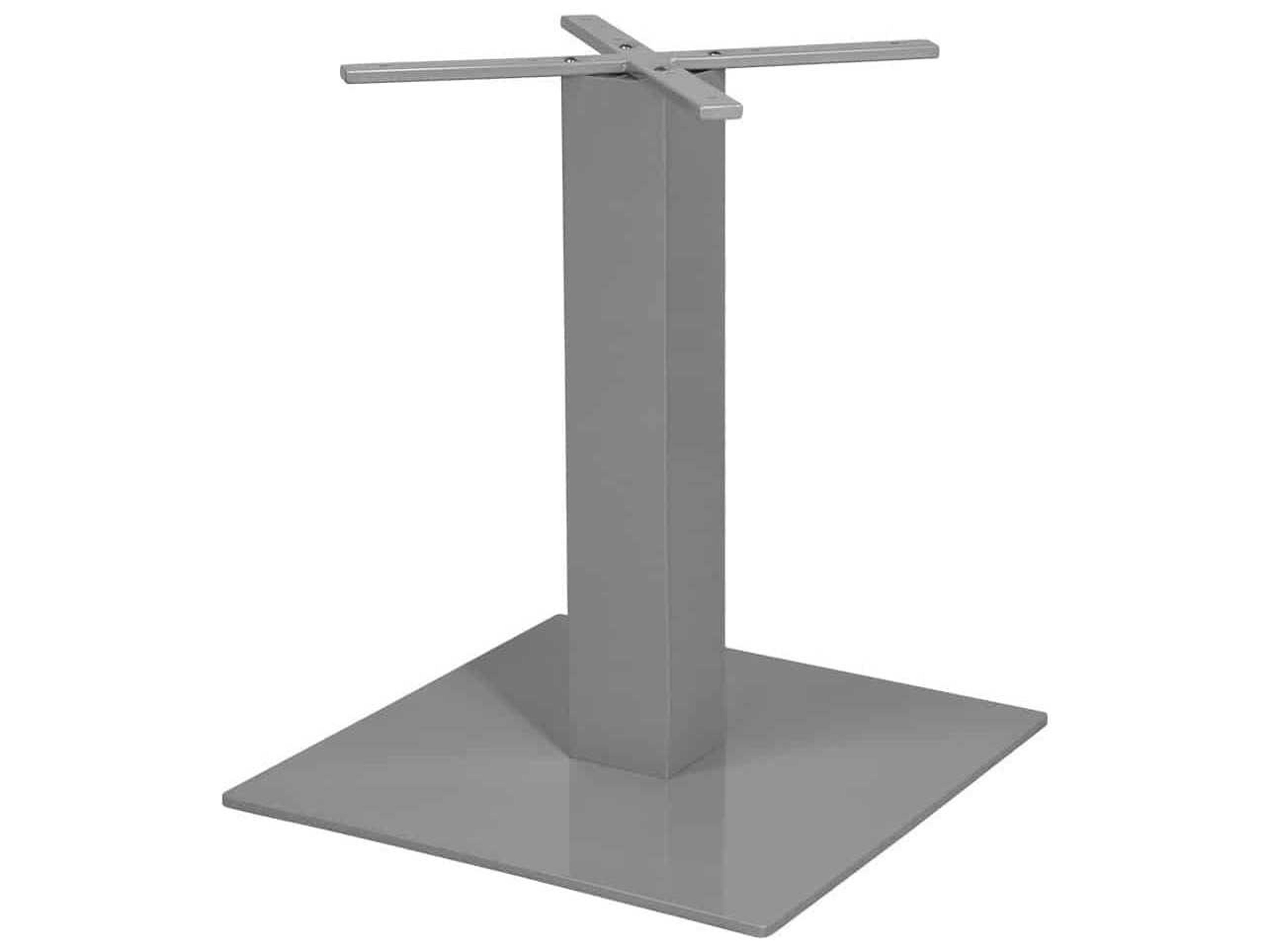 Decoscape Verona Quick Ship Aluminum Kessler Silver Large Square Dining Table Base
