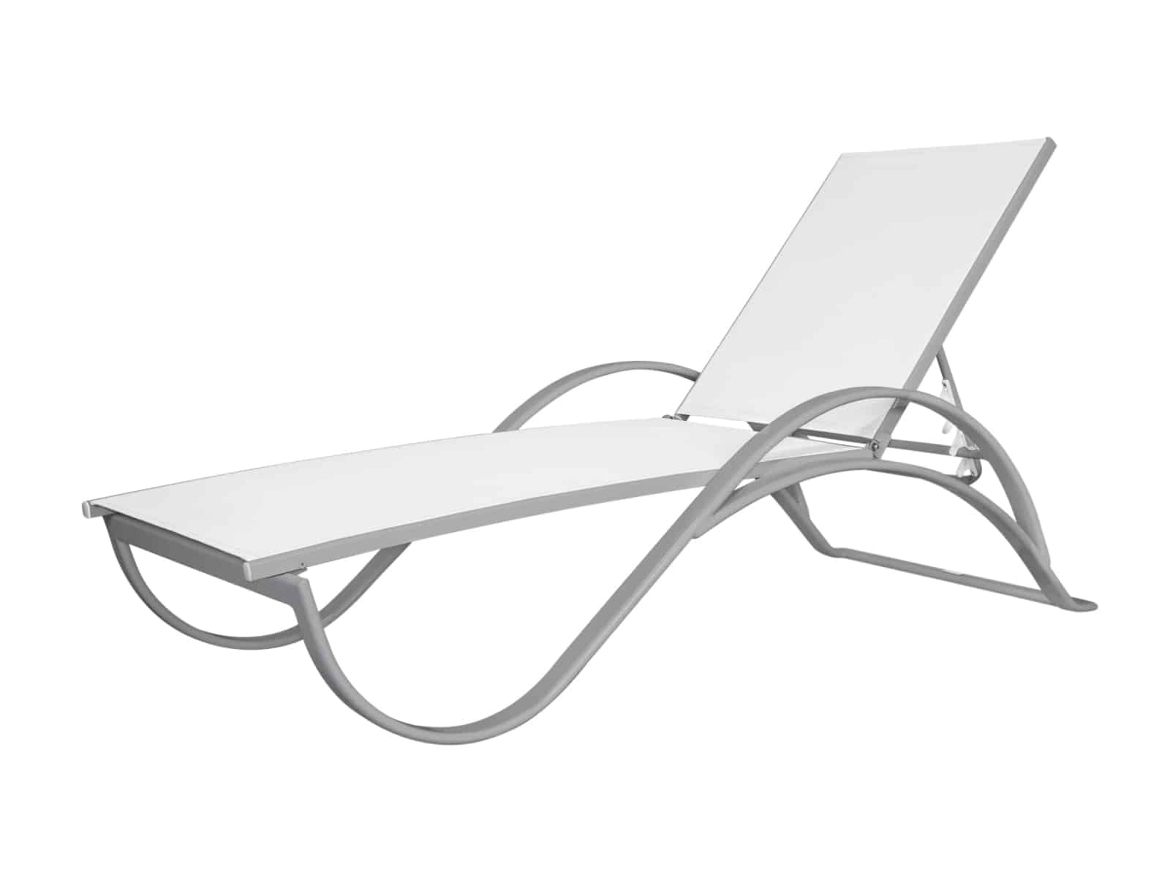 Decoscape Atlantic Aluminum Sling Stackable Sled Lounge Chaise with Arms