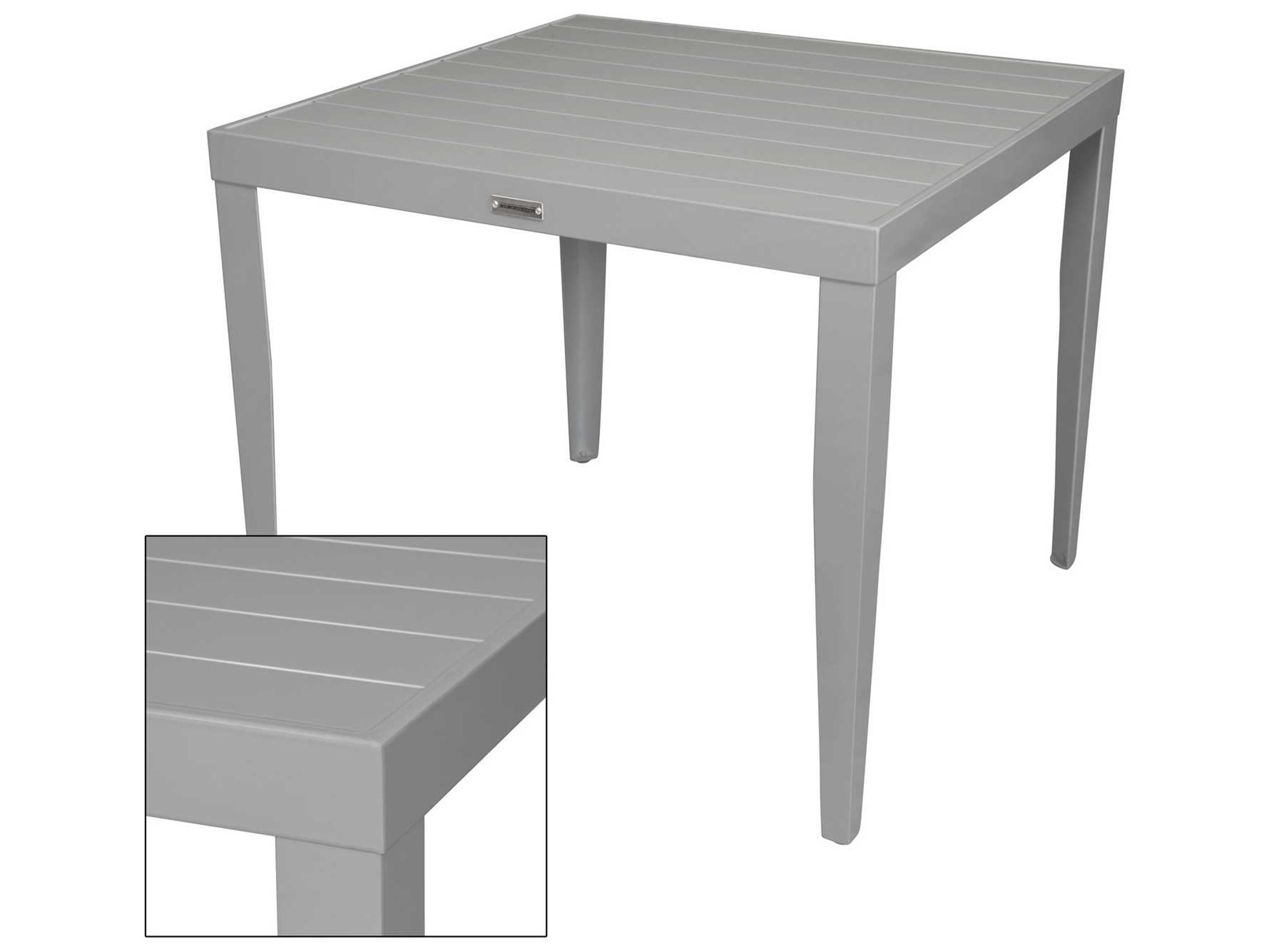 Decoscape South Beach Aluminum Square Dining Table with Umbrella Hole