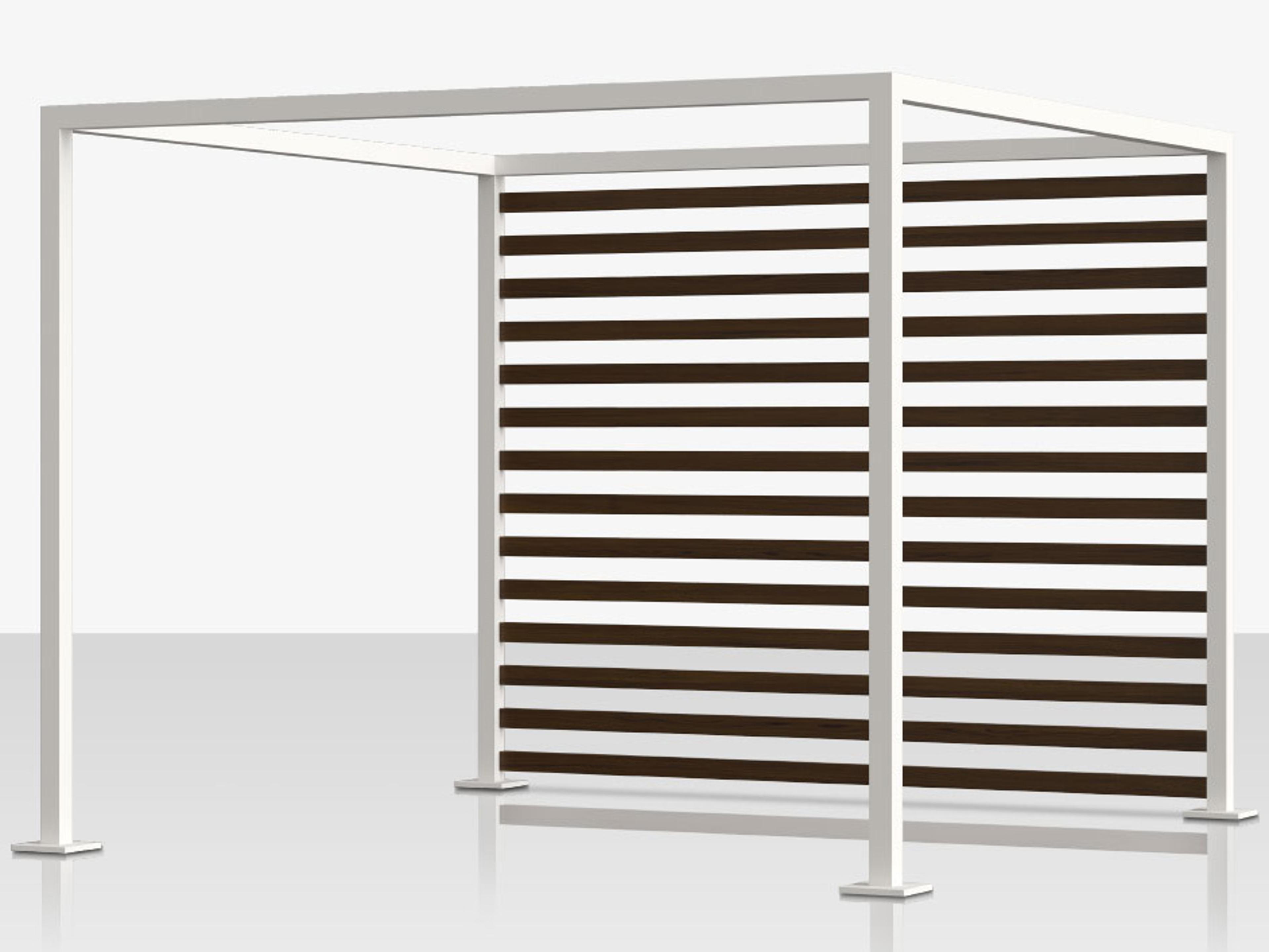 Decoscape Breeze Cabana 10' Aluminum Wood Grain Slats Back