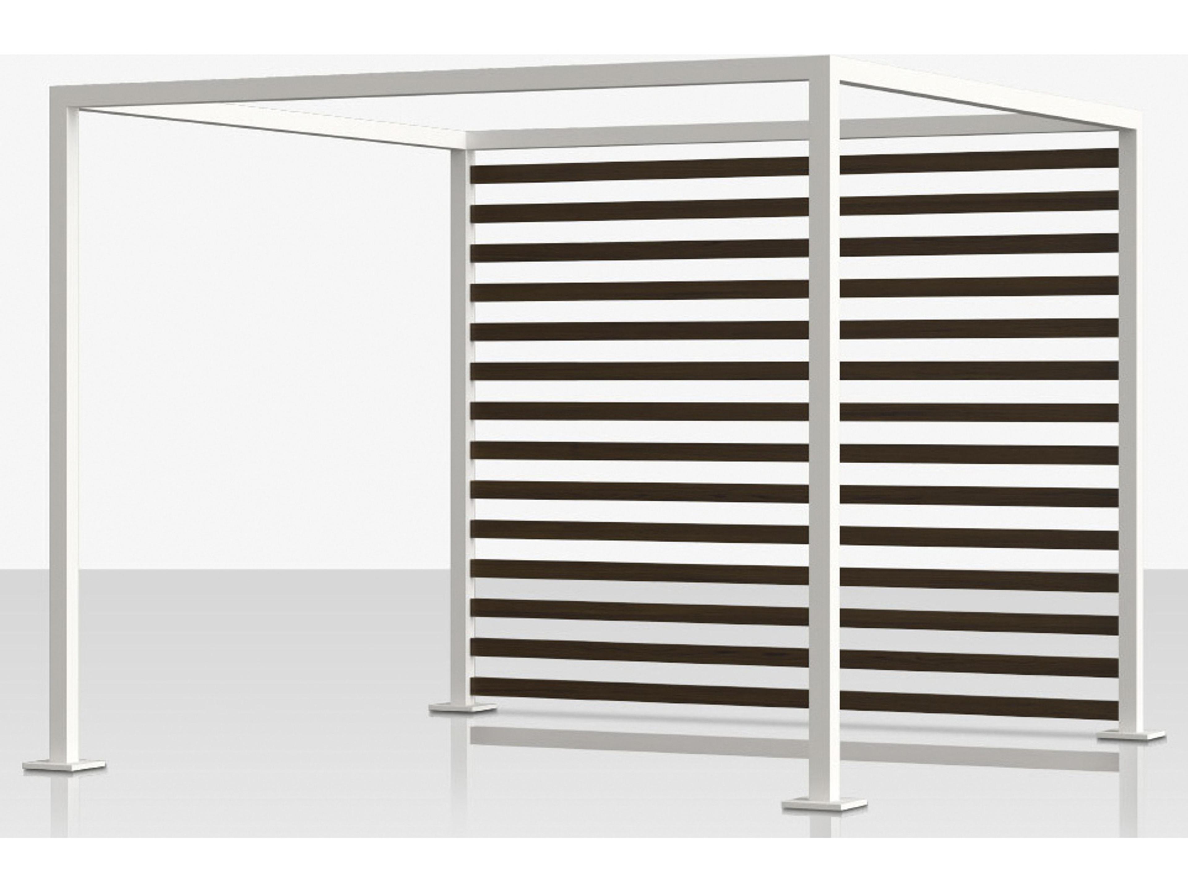 Decoscape Breeze Aluminum Cabana 15' x 10' Optional Aluminum Wood Grain Slats - Back