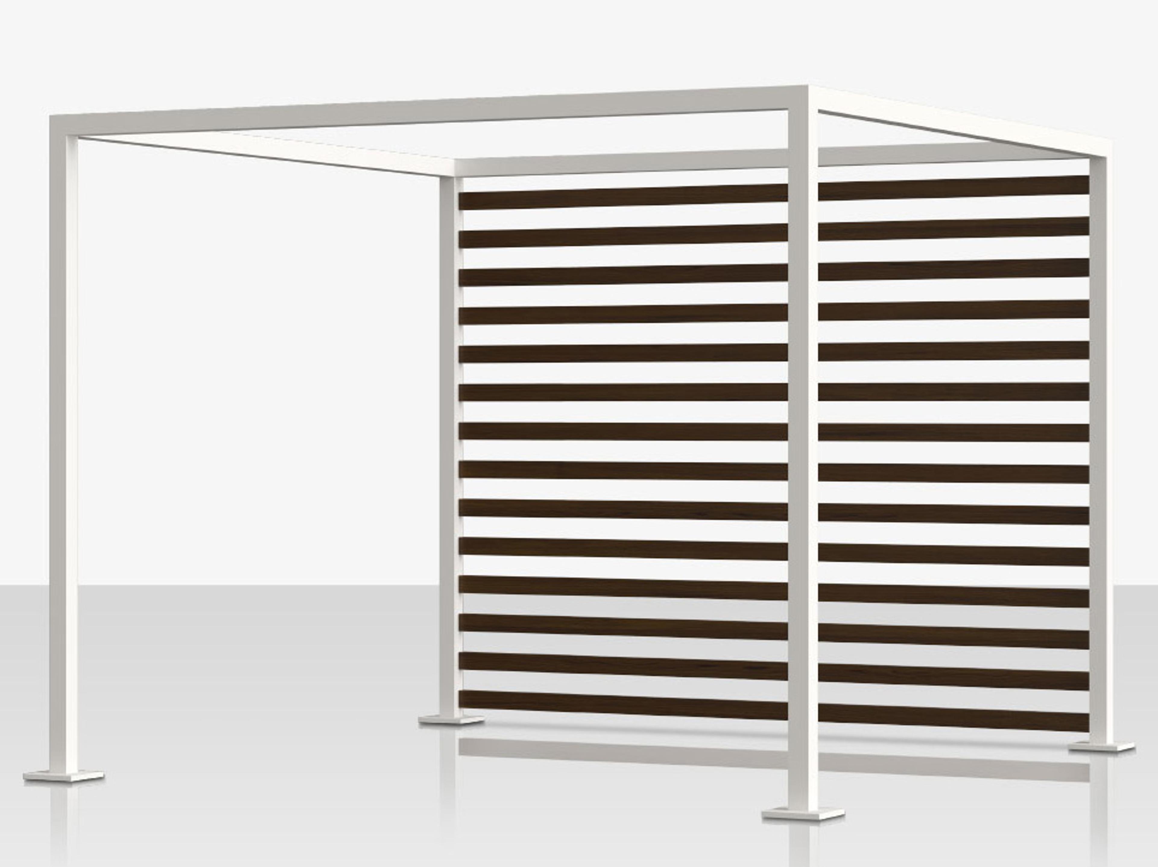 Decoscape Breeze Cabana 15' Aluminum Wood Grain Slats Back