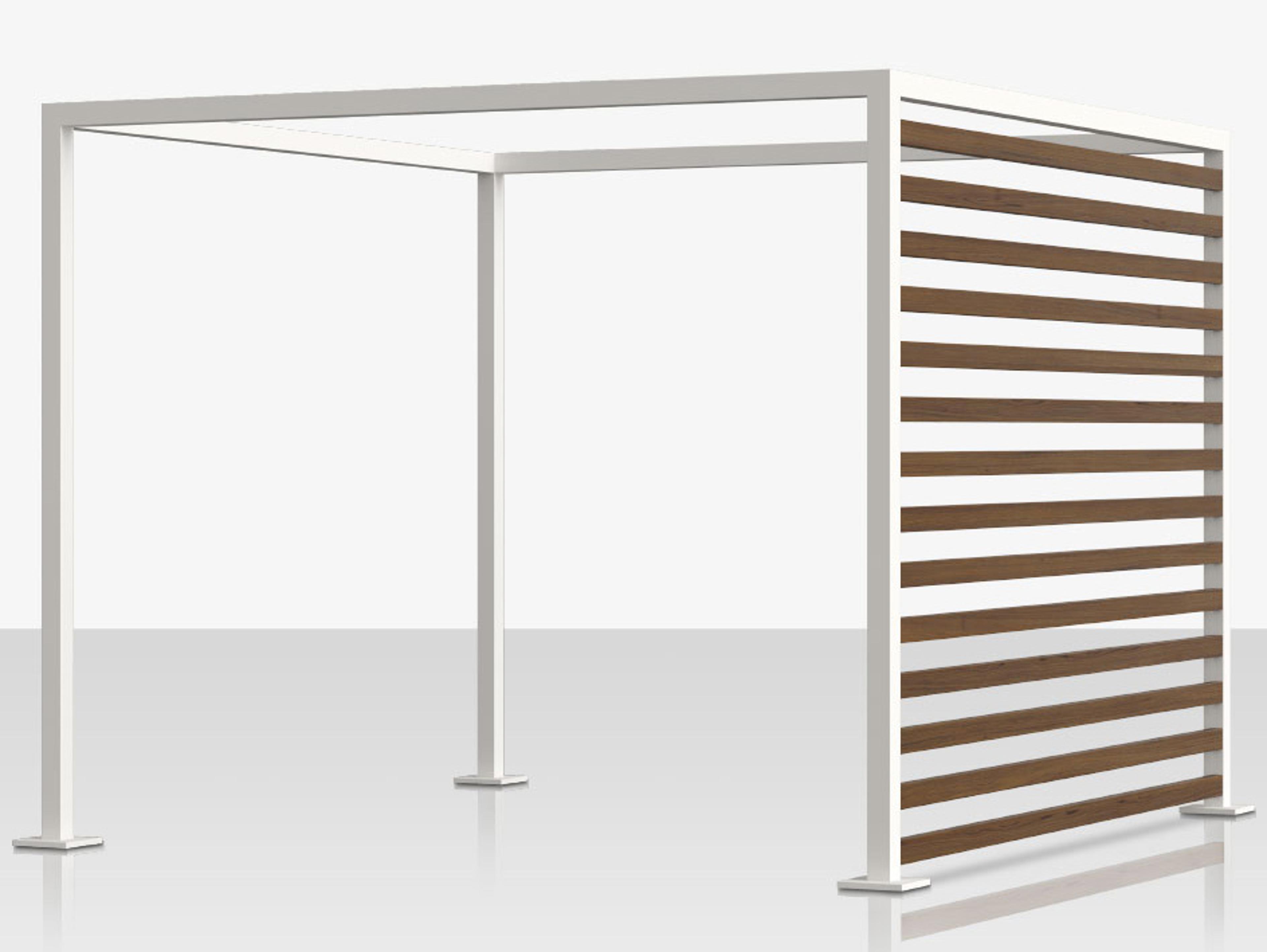 Decoscape Breeze Cabana 10' Aluminum Wood Grain Slats Right Side