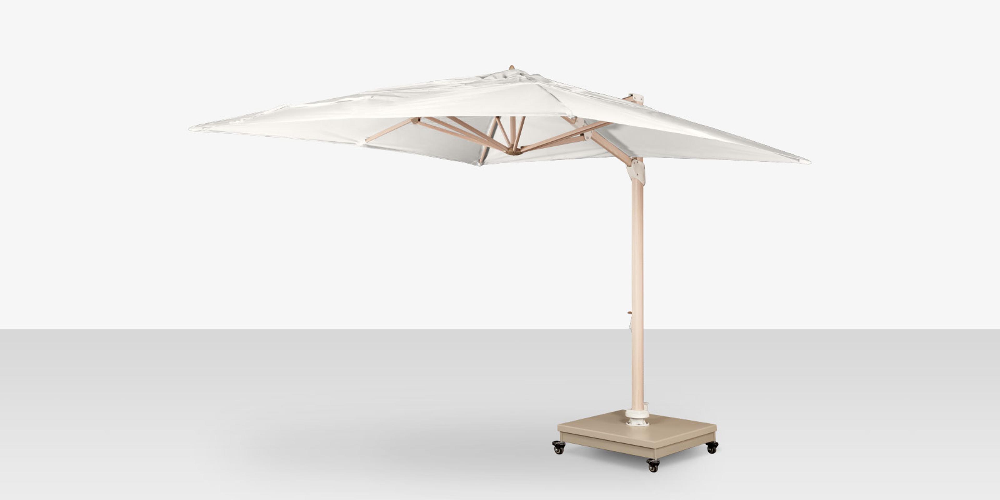 Decoscape The Grand Cantilever Wood Grain 10 Foot Square Umbrella with Sandalwood Base
