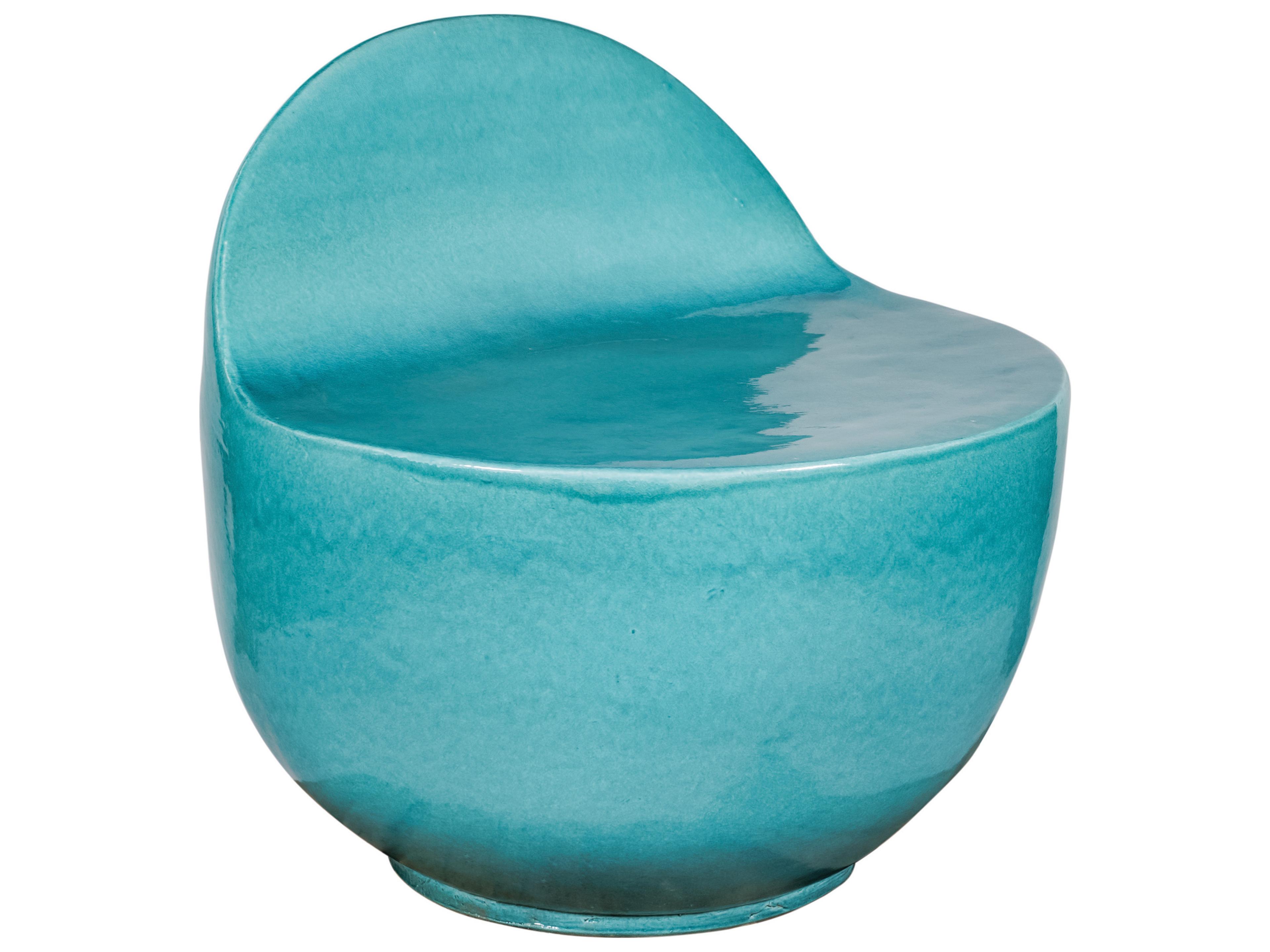 Seasonal Living Ceramics Aquamarine Gloss Ceramic Dining Chair