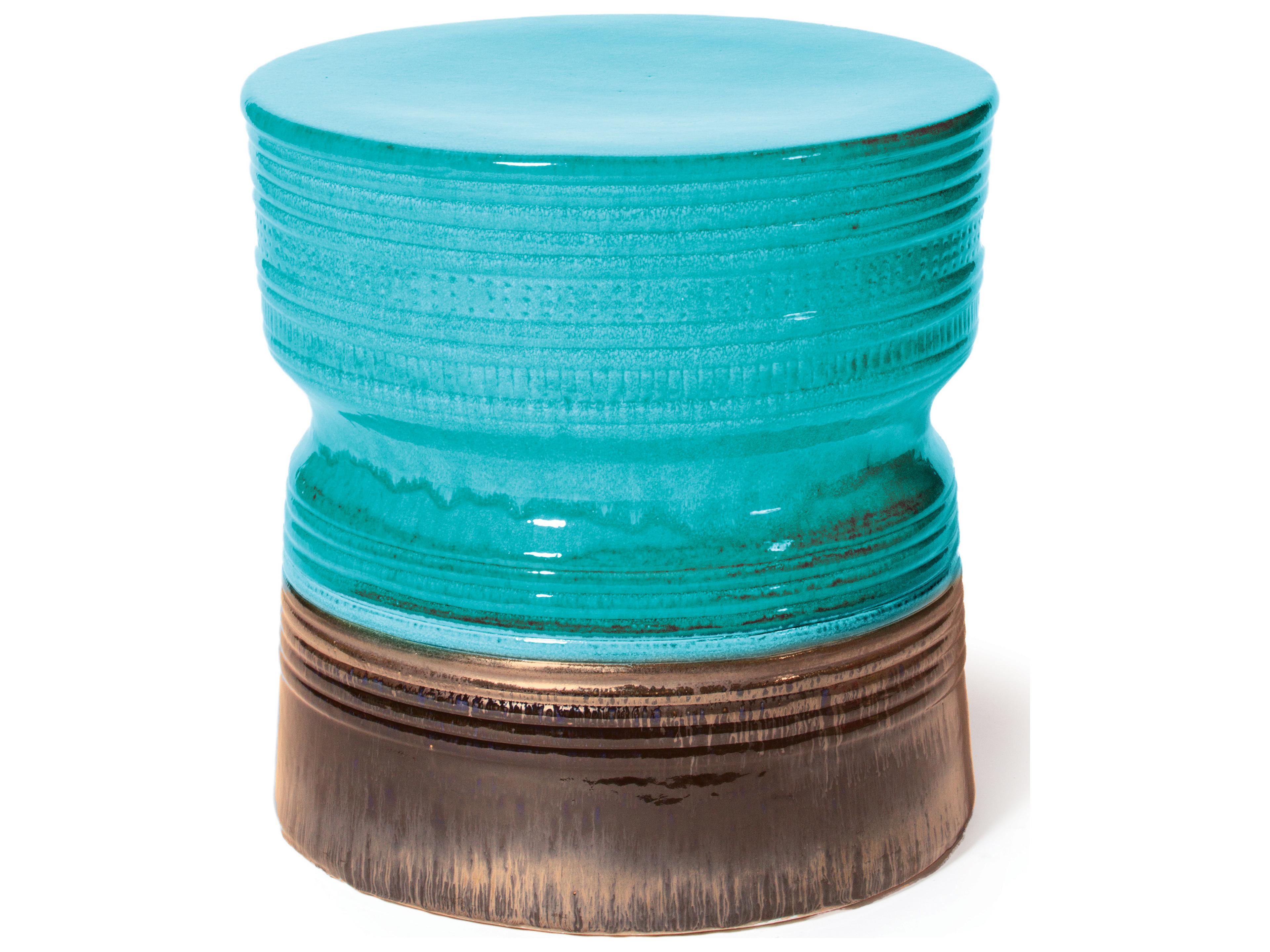 Ancaris Aquamarine Ceramic Stool