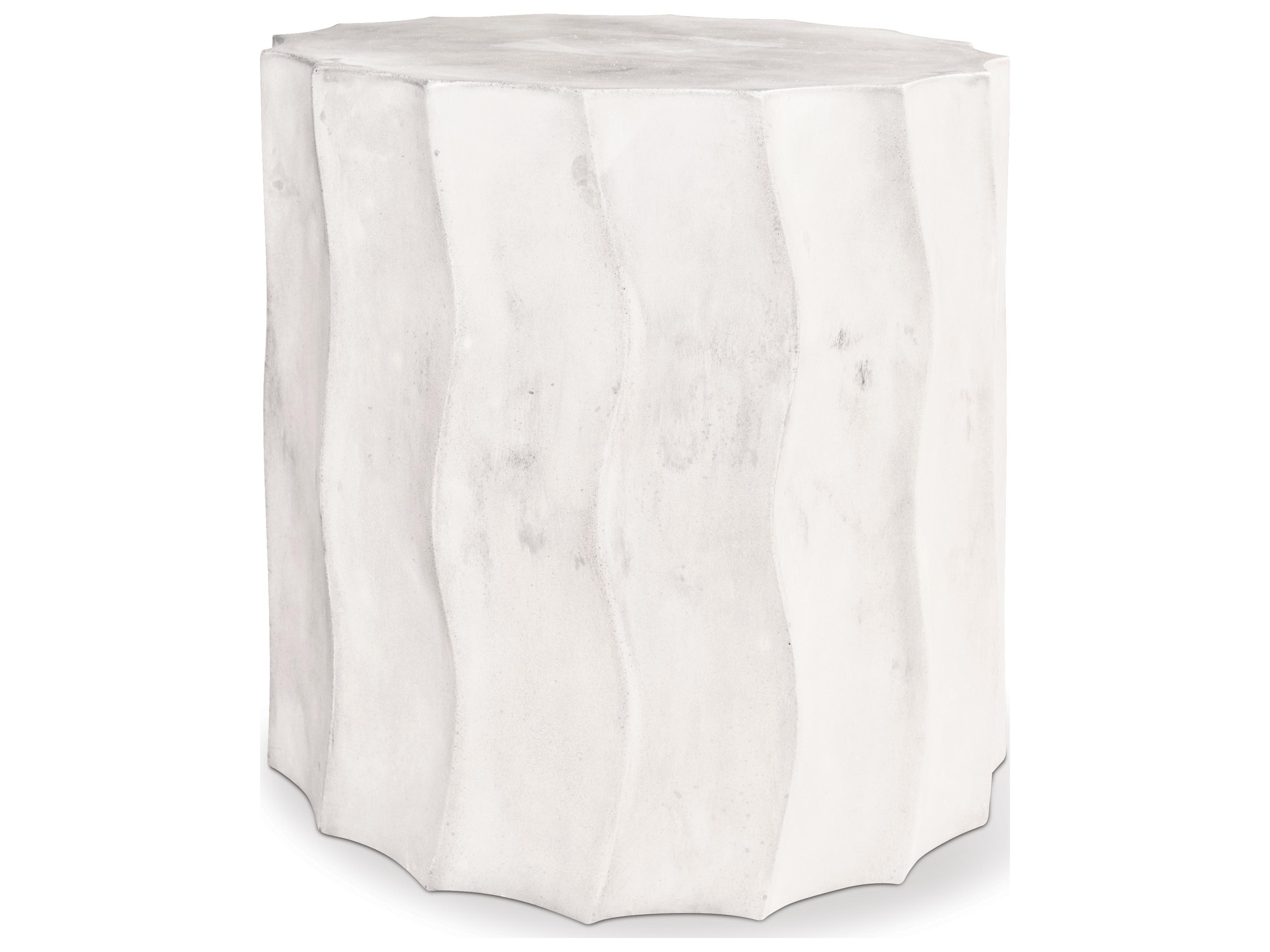 Seasonal Living Perpetual Ivory White Wave Round Short Accent Table