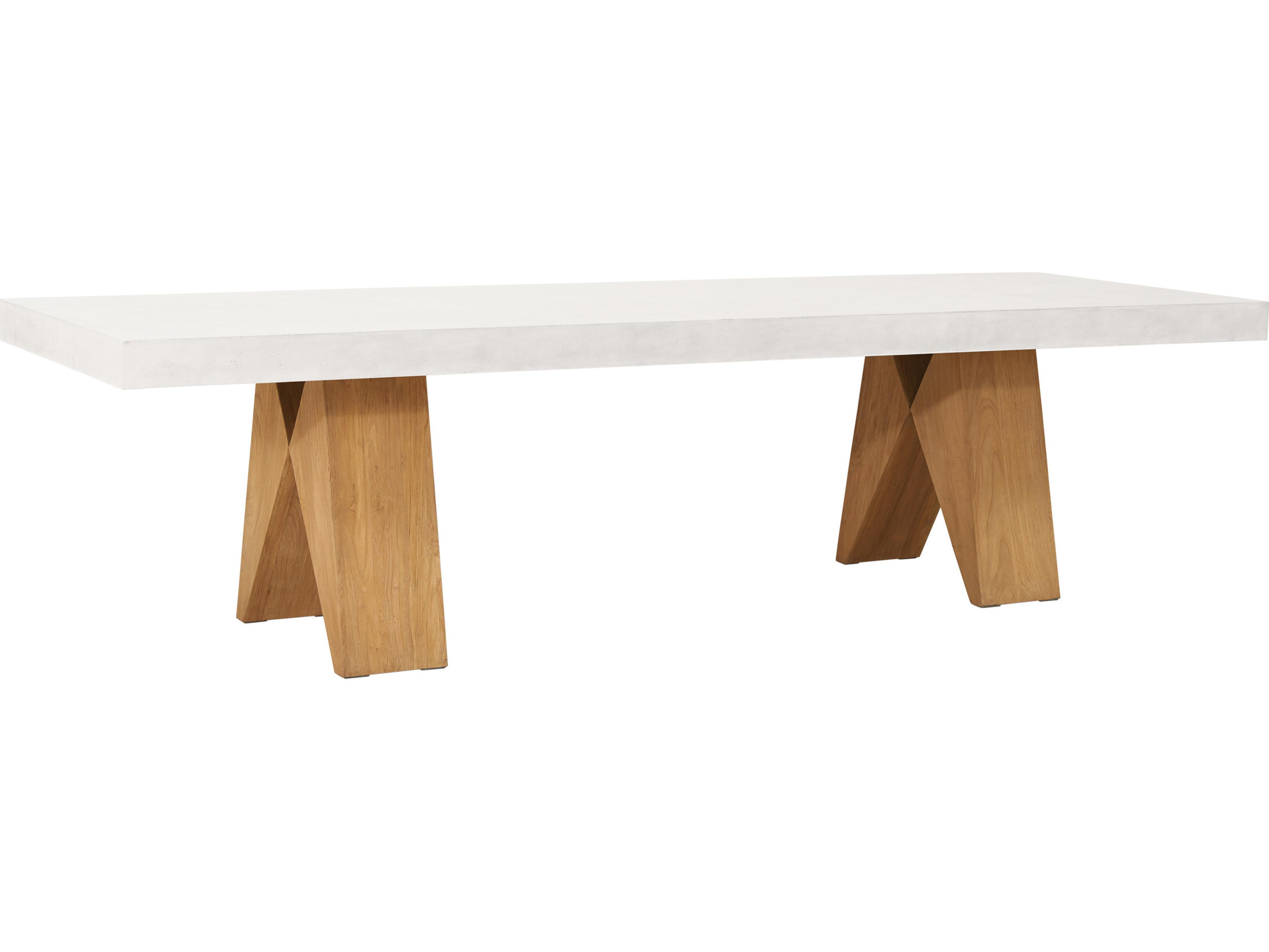 Seasonal Living Perpetual Teak Ebony White Clip Rectangular Outdoor Patio Dining Table