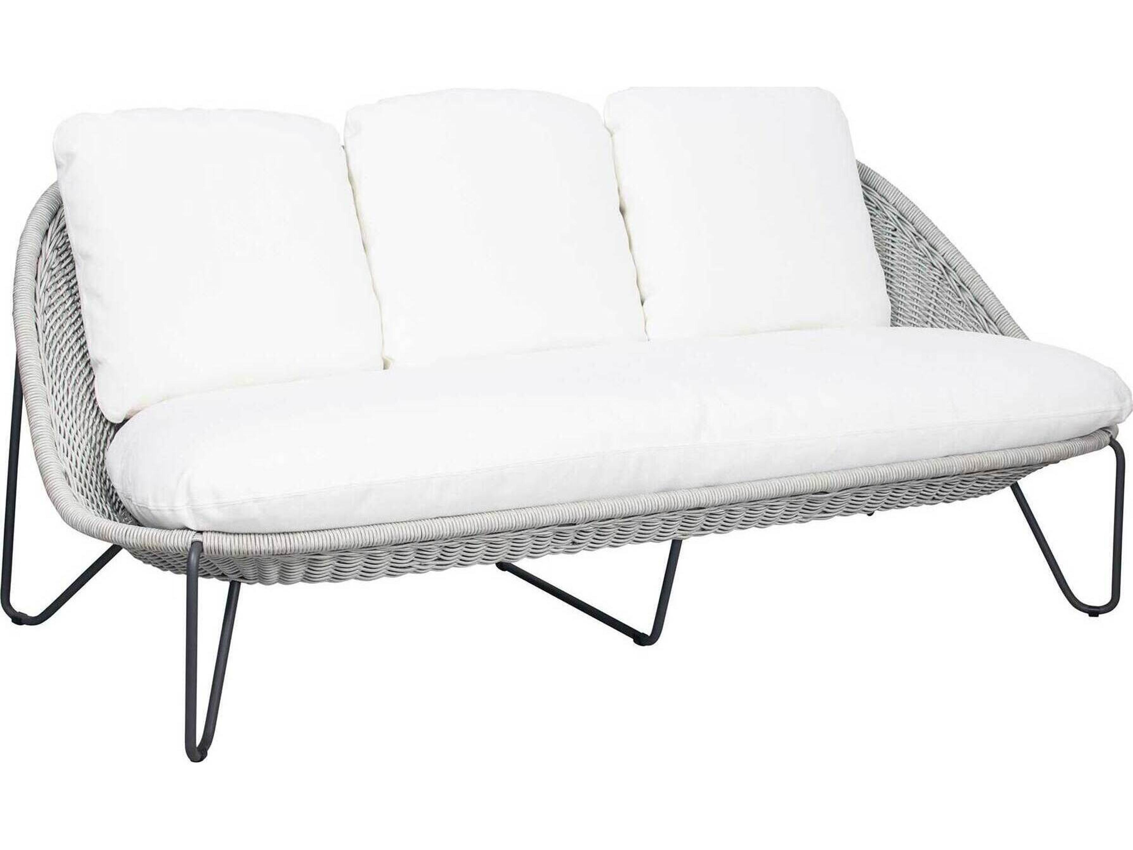 Seasonal Living Archipelago Coconut White/Cardamom Taupe Steel Rope Weave Azores Outdoor Patio Sofa