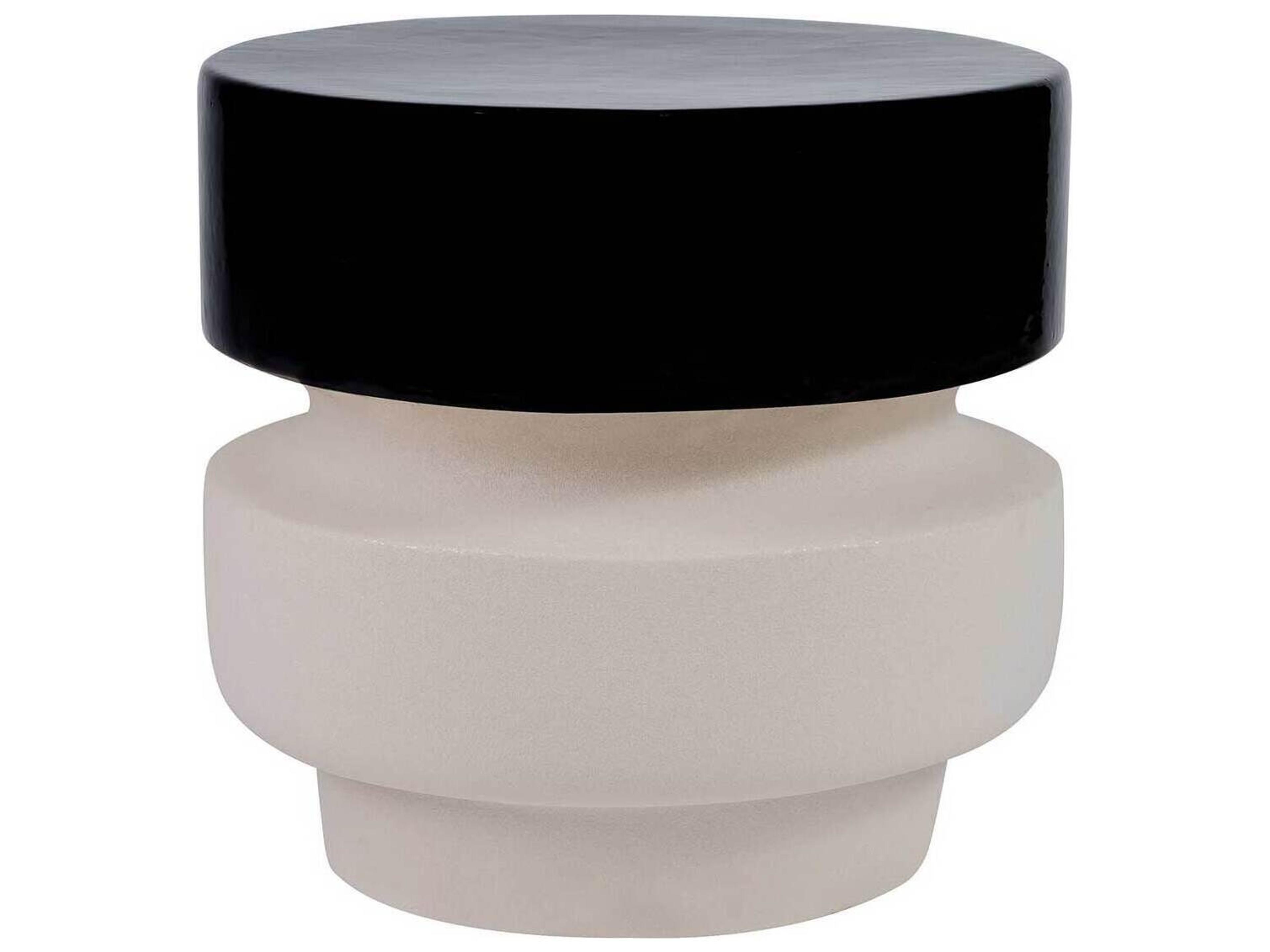 Provenance Ceramic Jet Gloss/Sand Matte Balance Stool/ Round Accent Table