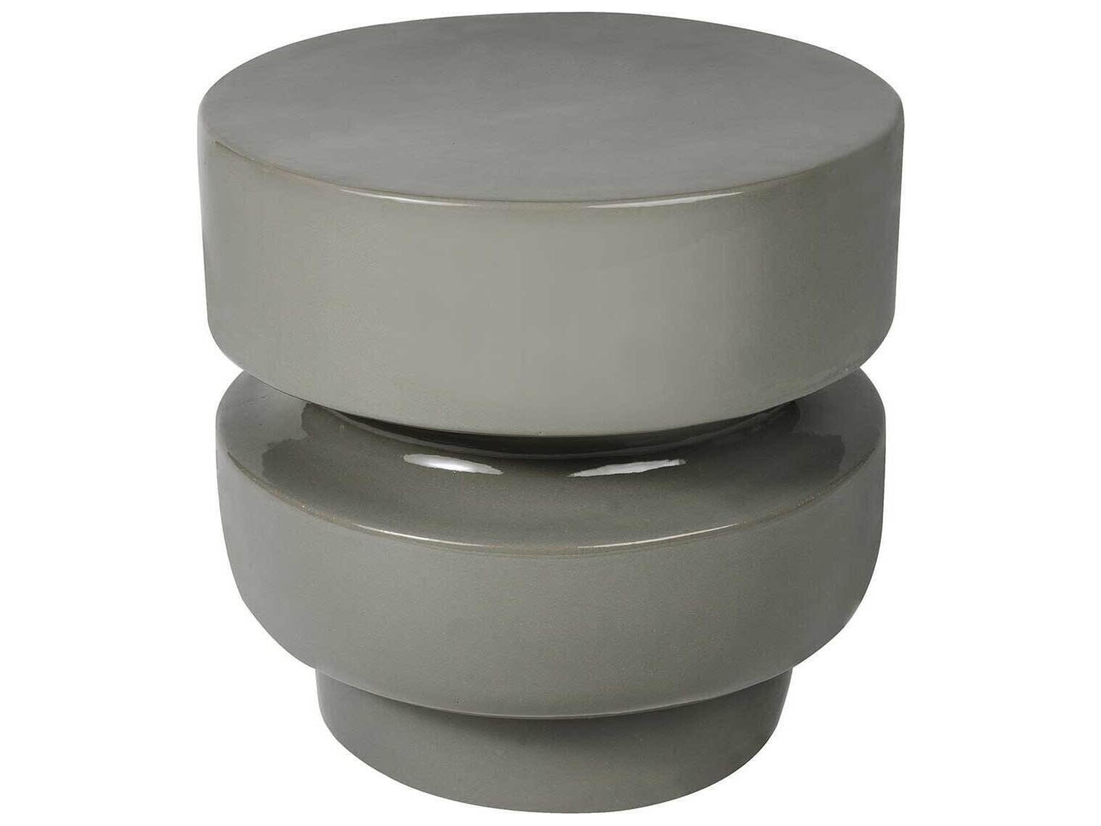 Seasonal Living Provenance Ceramic Sage Gloss Balance Stool/ Round Accent Table