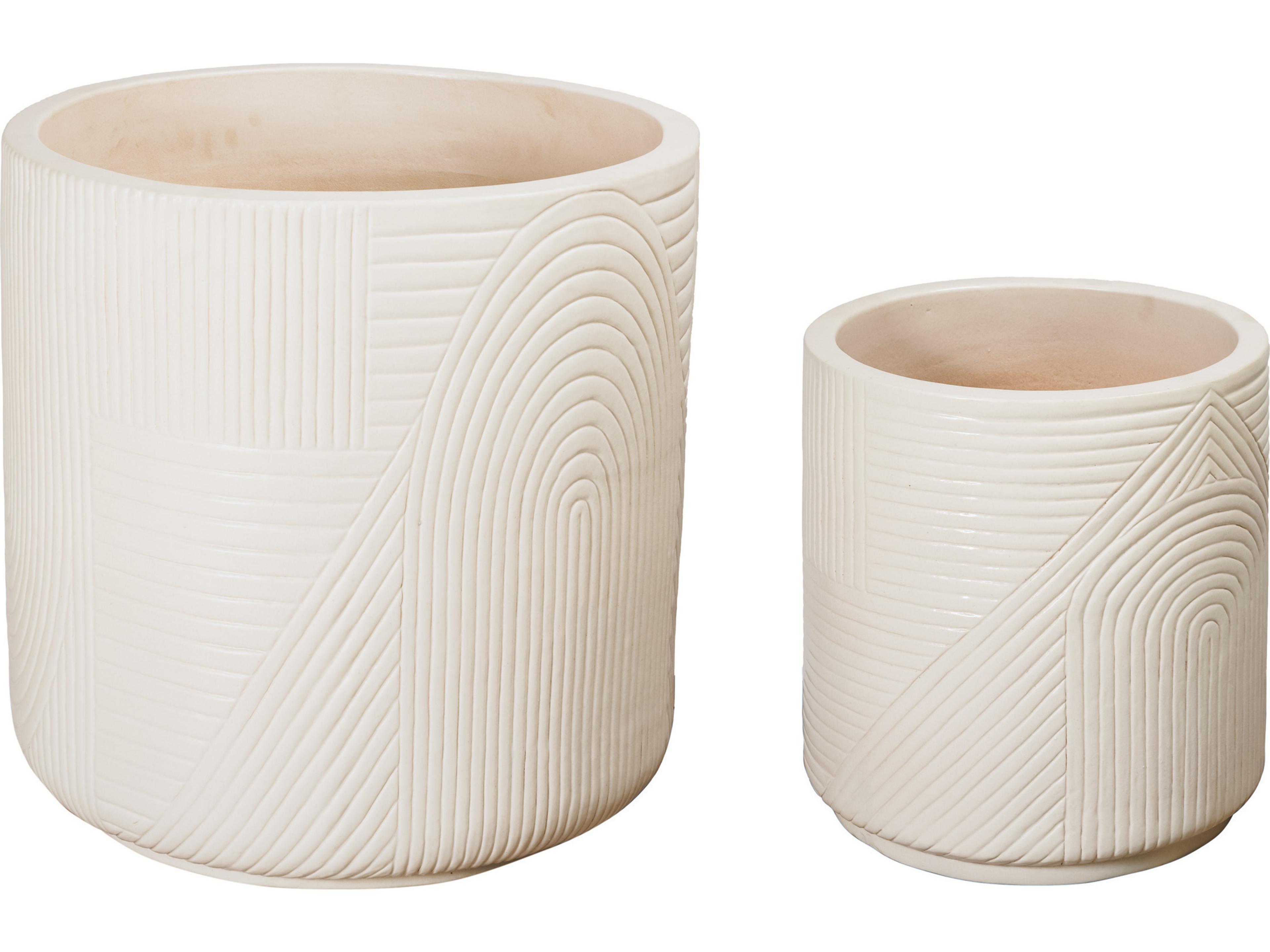 Seasonal Living Ceramics Linen Semi-gloss Planter