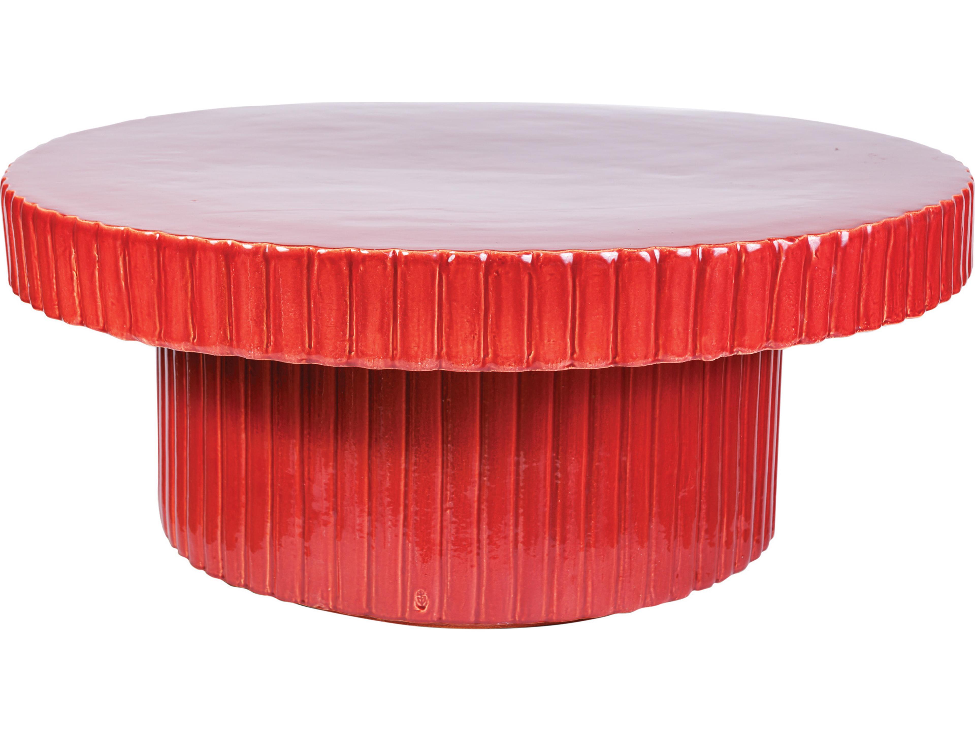 Seasonal Living Ceramics Plum Gloss Ceramic Round Coffee Table