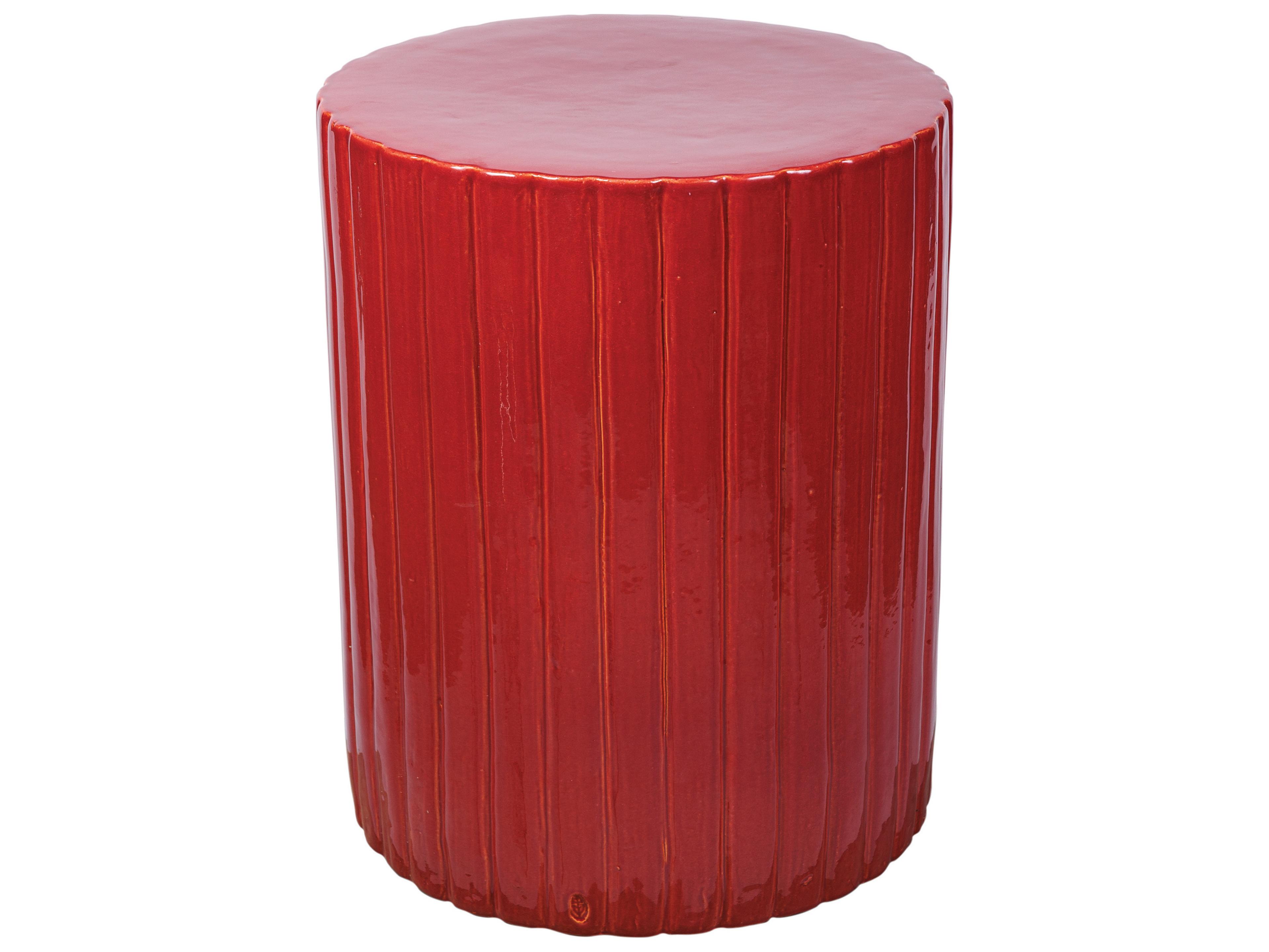 Seasonal Living Ceramics Plum Gloss Ceramic Round End Table