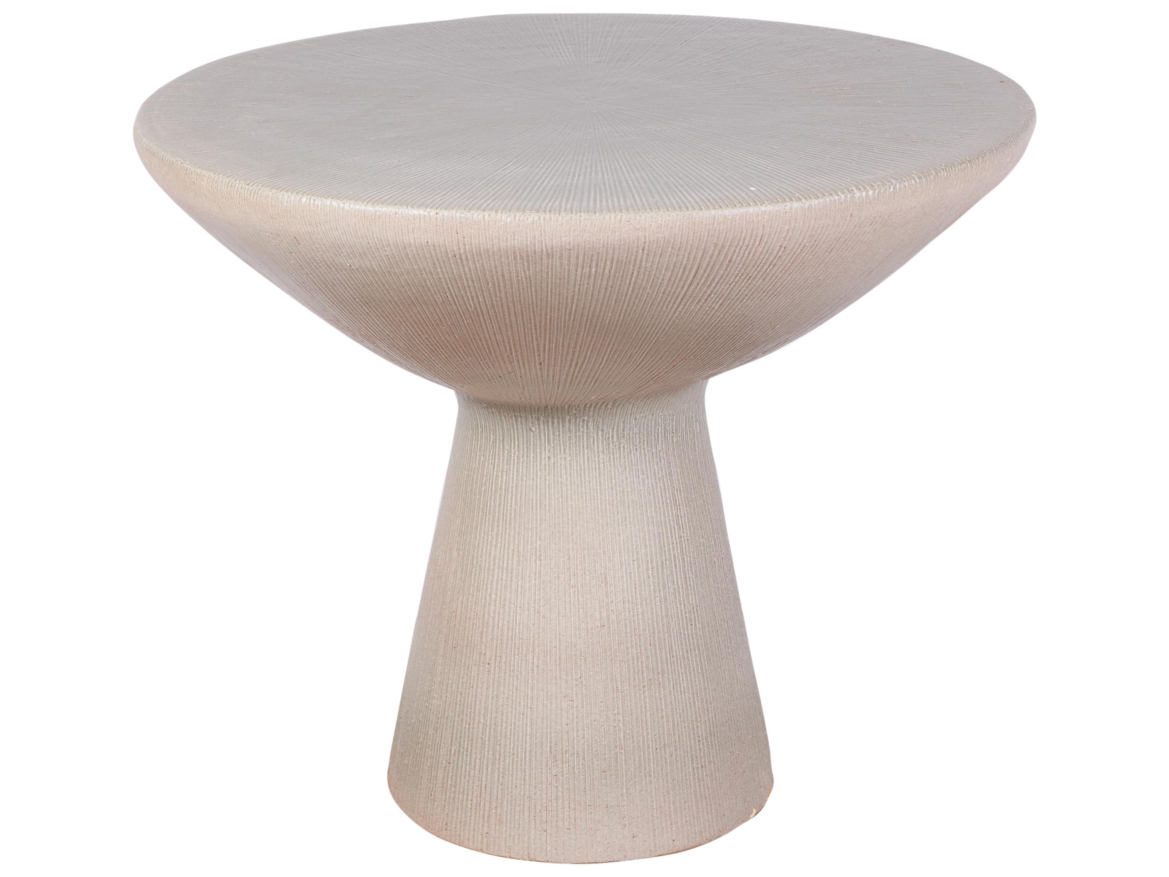 Seasonal Living Ceramics Olive Semi-gloss Ceramic Round End Table