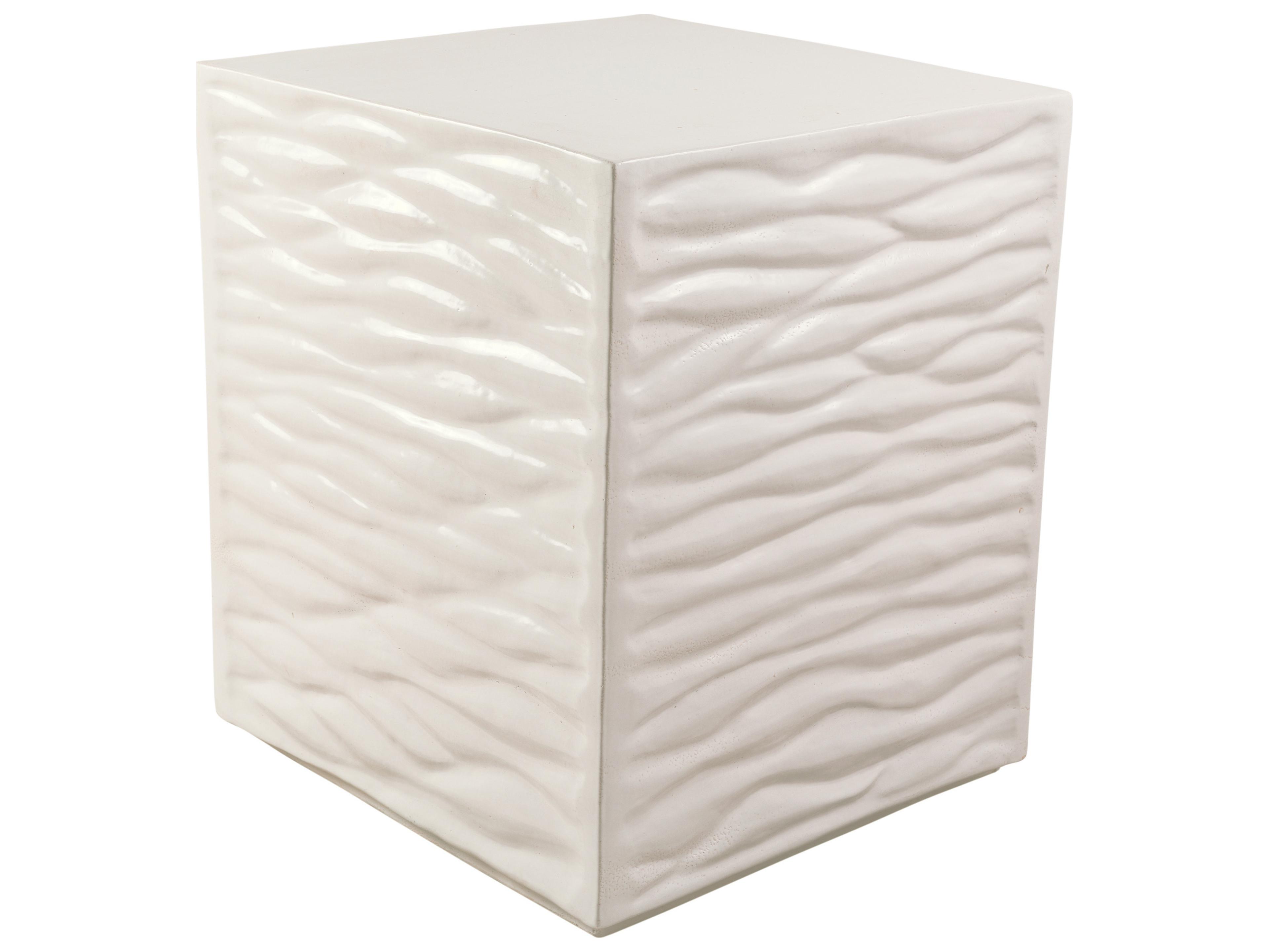 Seasonal Living Ceramics Linen Semi-gloss Ceramic Square End Table