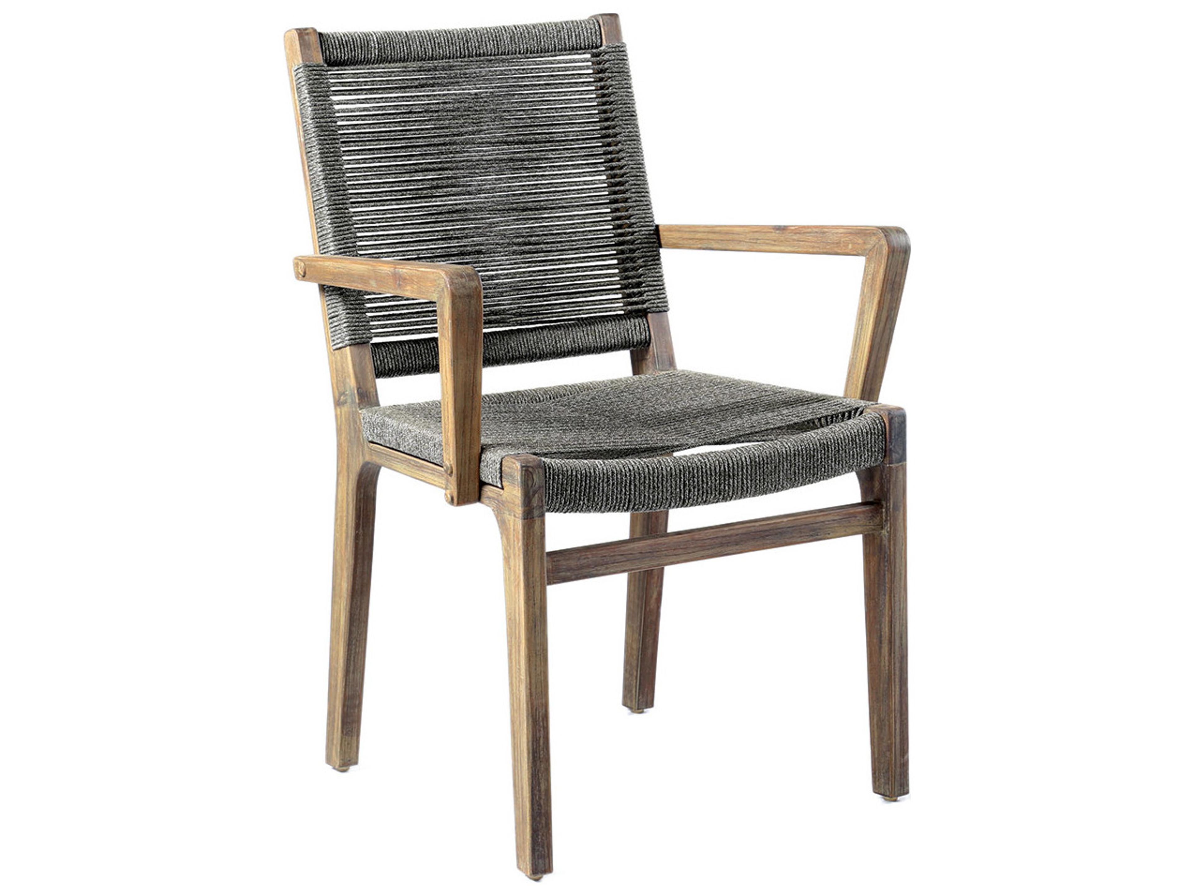 Seasonal Living Explorer Mixed Grey Acacia Wood Oceans Patio Dining Arm Chair Set of 2