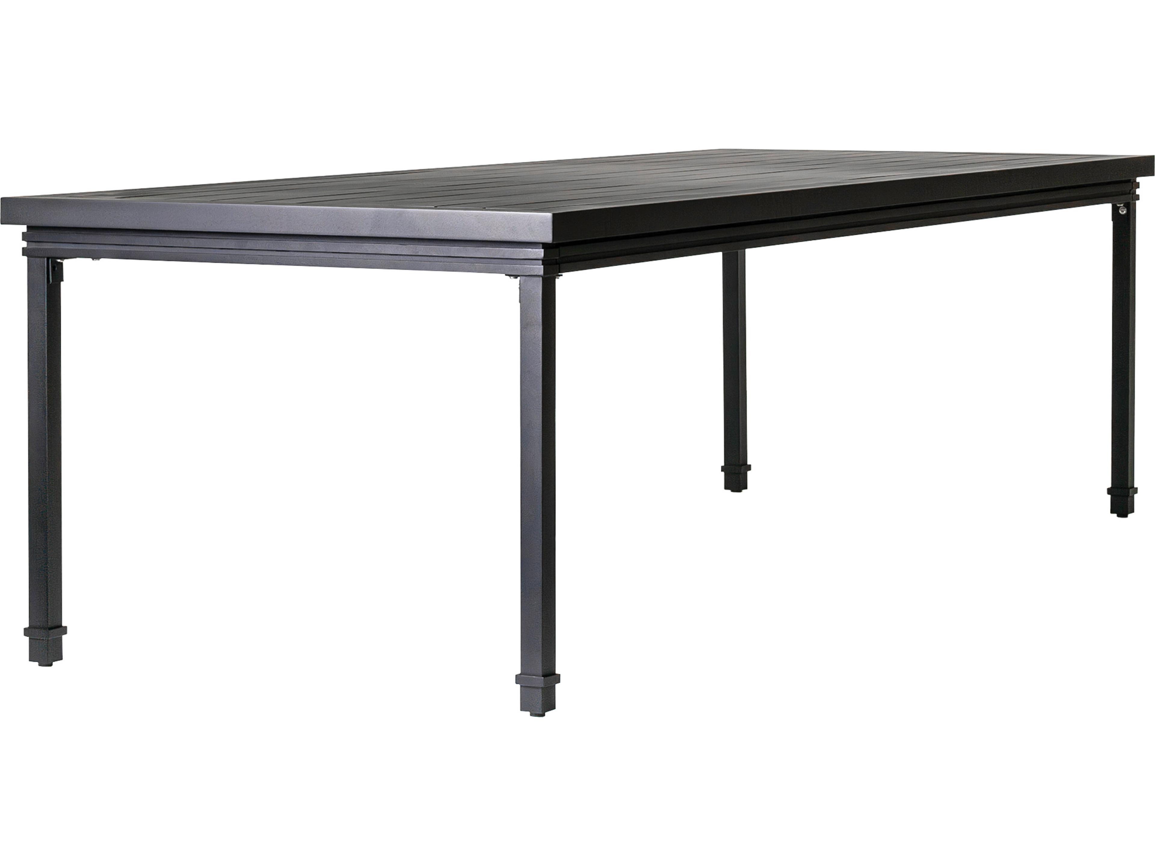 Seasonal Living Eterna Black Sand Matte Aluminum Rectangular Dining Table