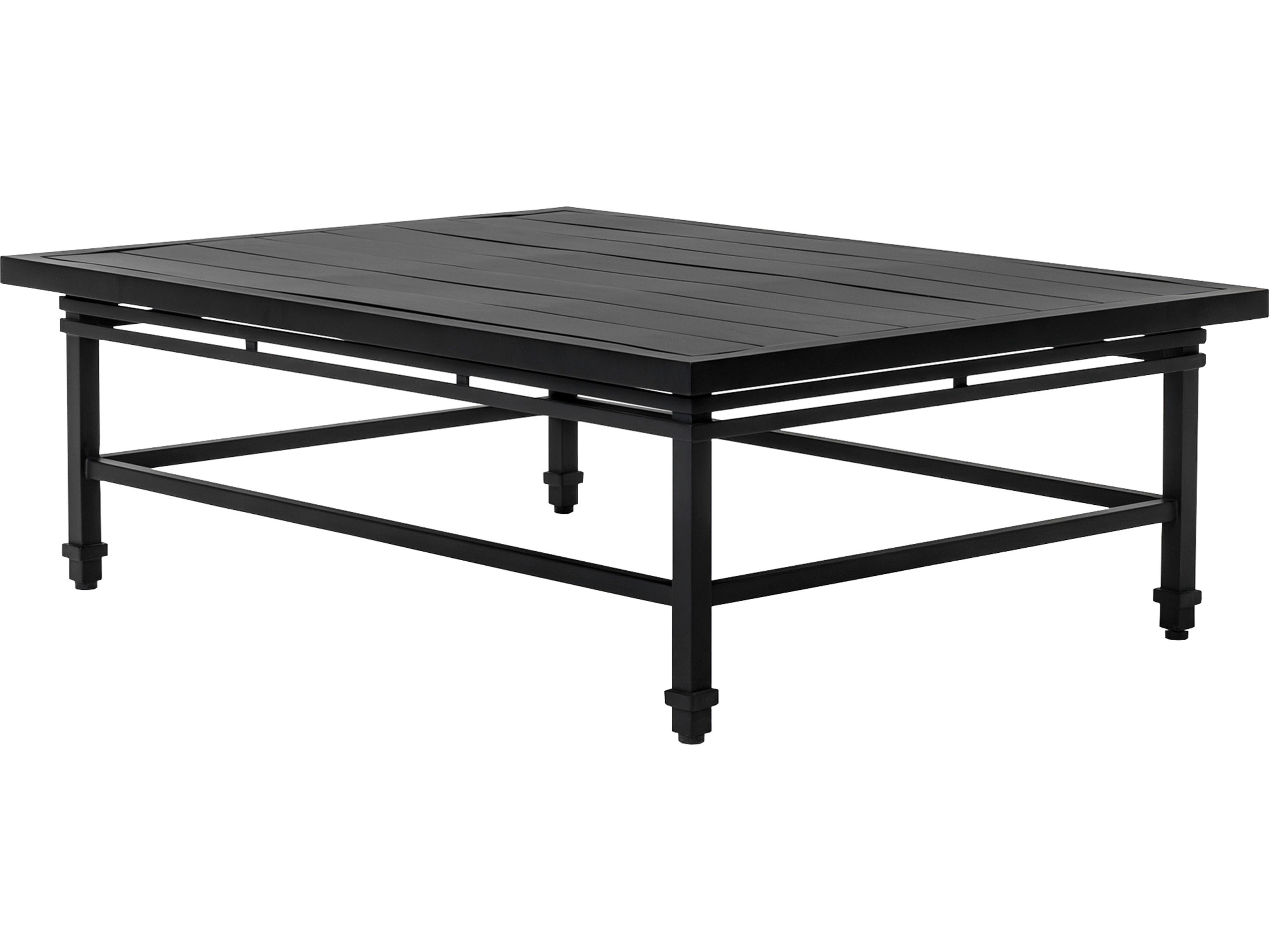 Seasonal Living Eterna Black Sand Matte Aluminum Rectangular Coffee Table