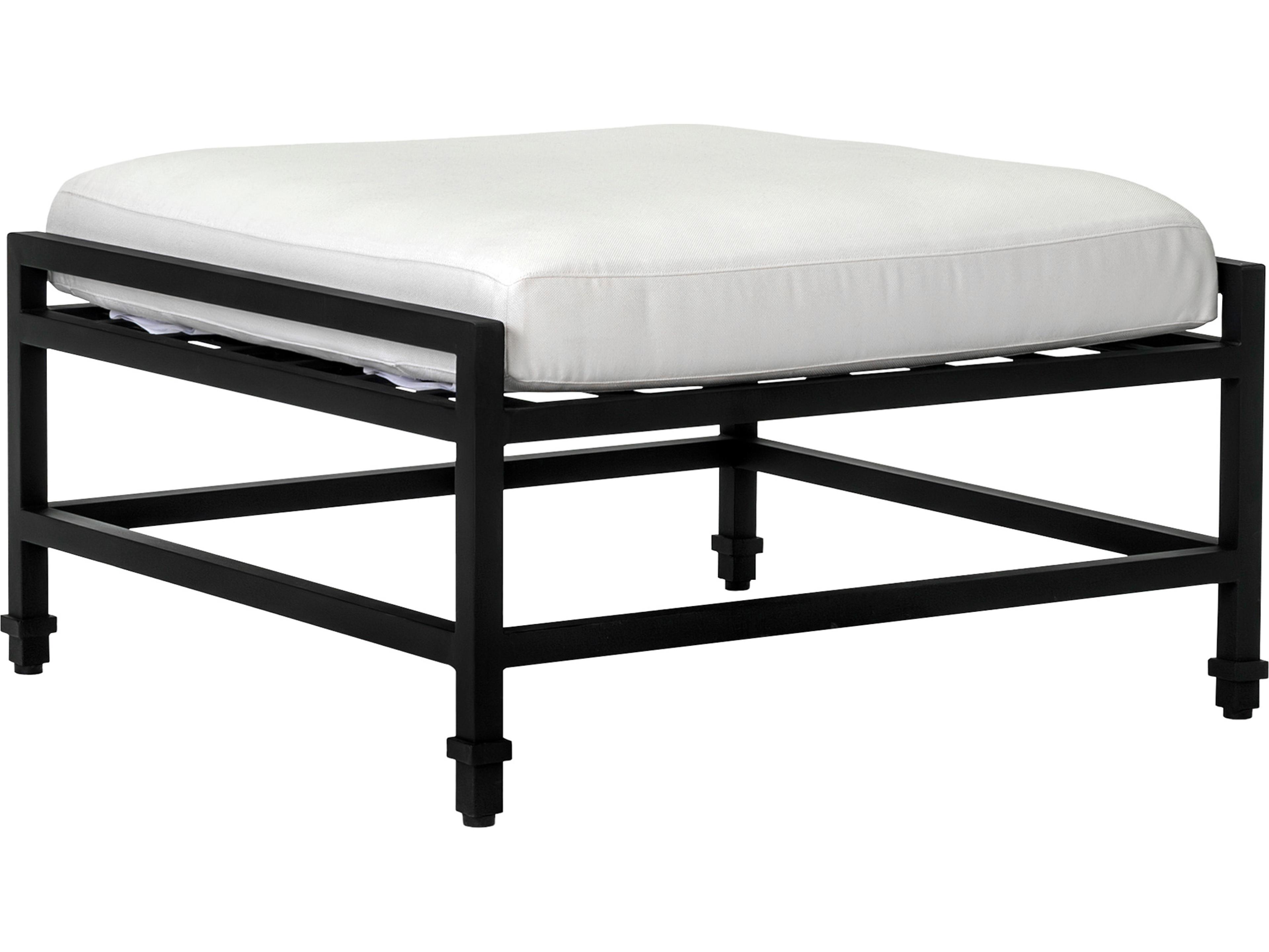 Seasonal Living Eterna Black Sand Matte Aluminum Cushion Ottoman