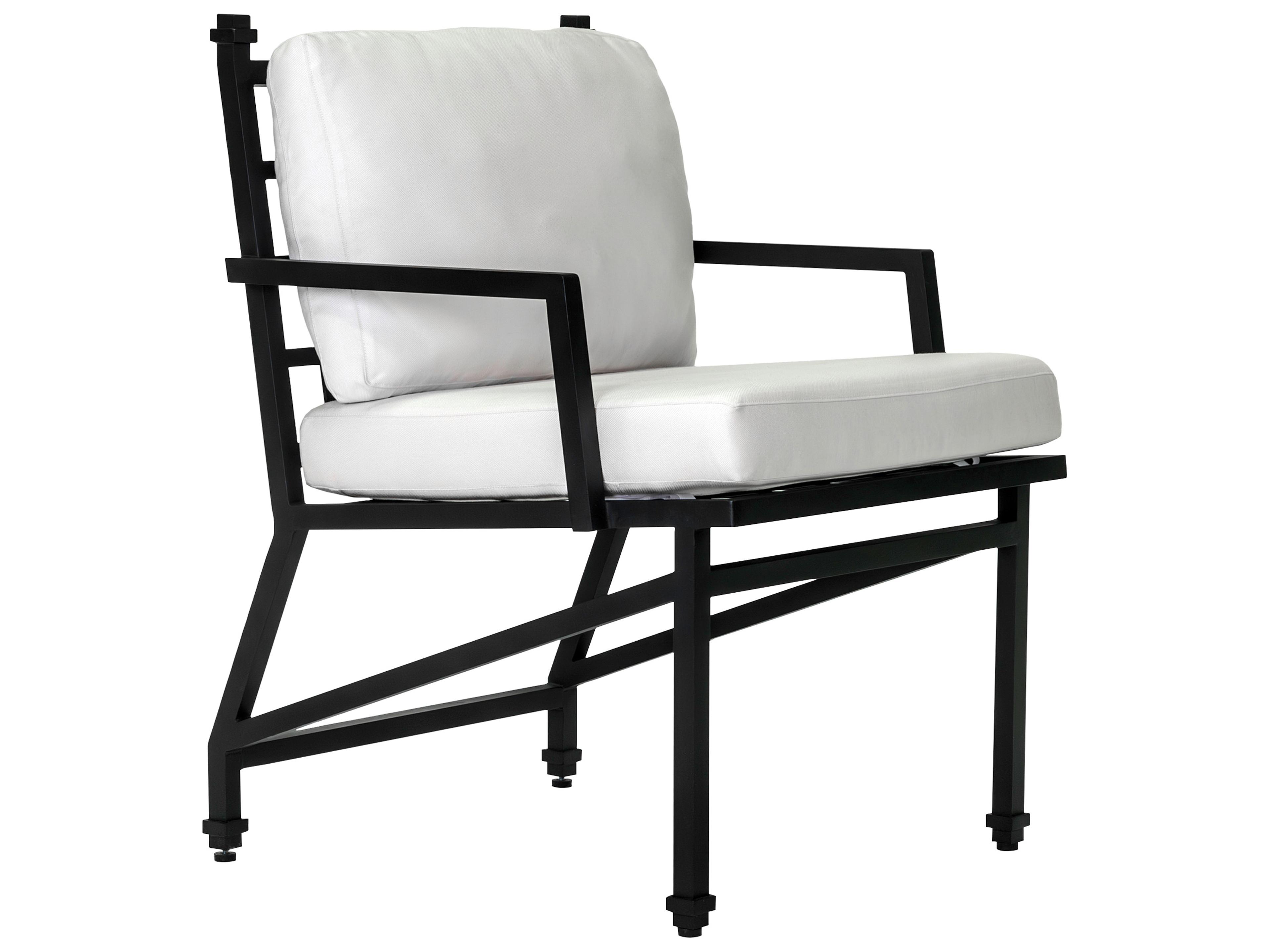 Seasonal Living Eterna Black Sand Matte Aluminum Cushion Dining Chair