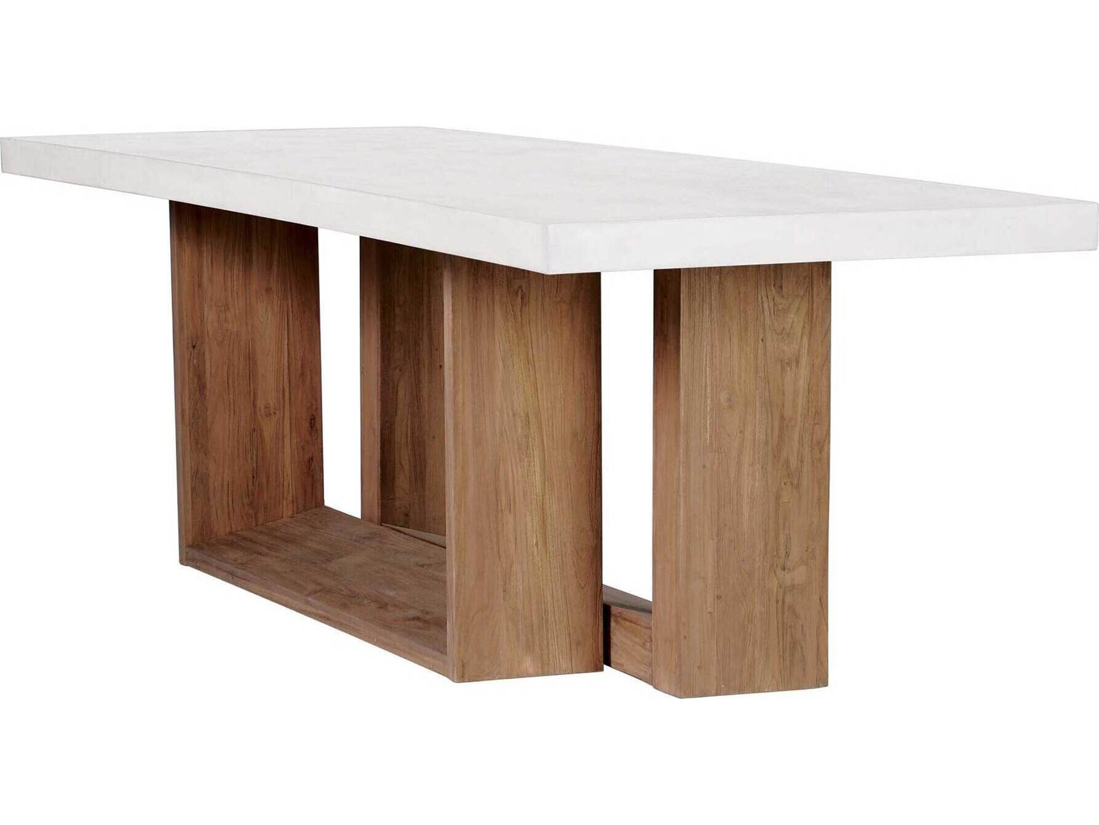 Seasonal Living Perpetual Ivory White Teak Lucca Rectangular Outdoor Dining Table