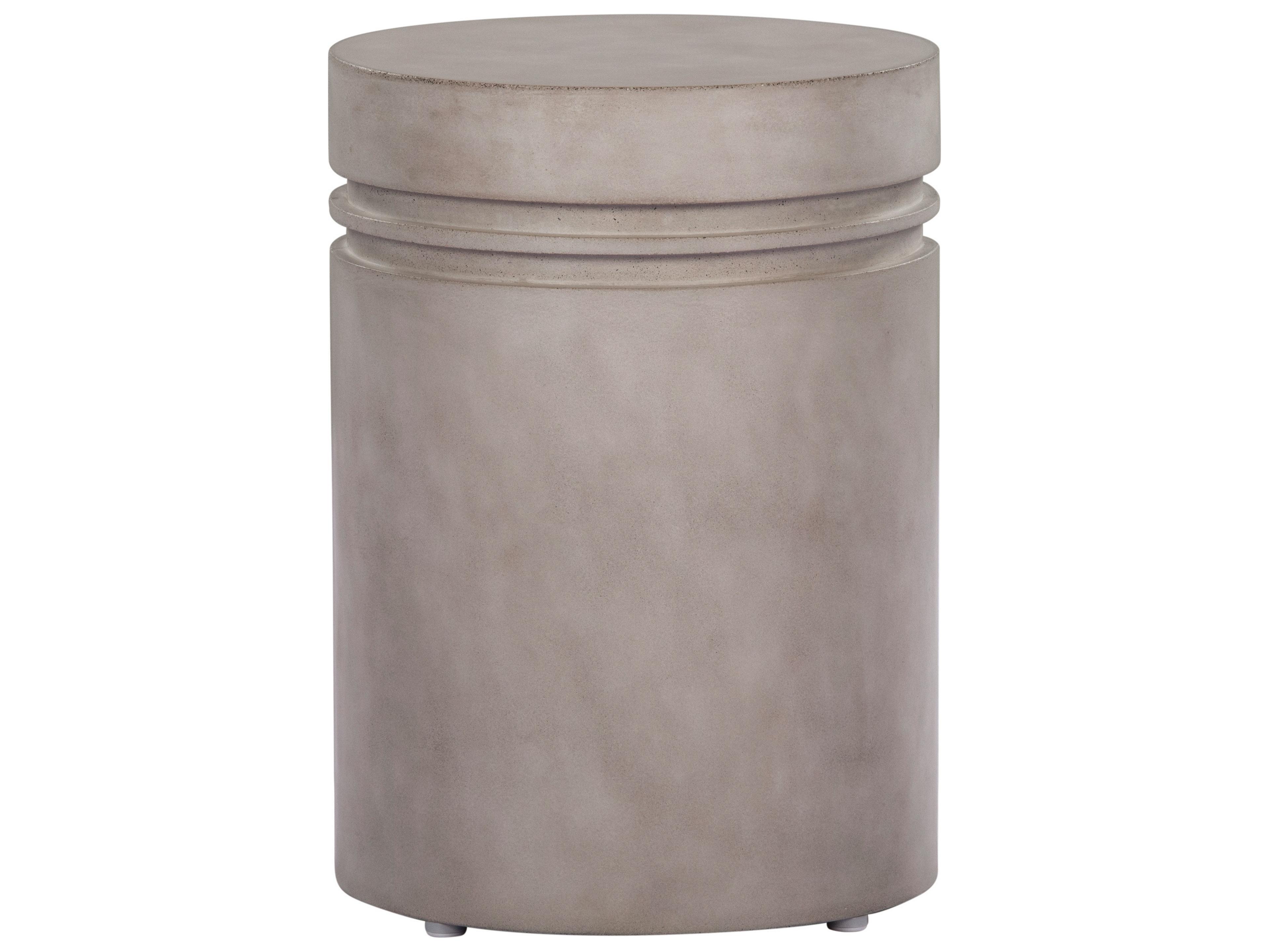 Seasonal Living Lightweight Concrete Slate Grey Round End Table