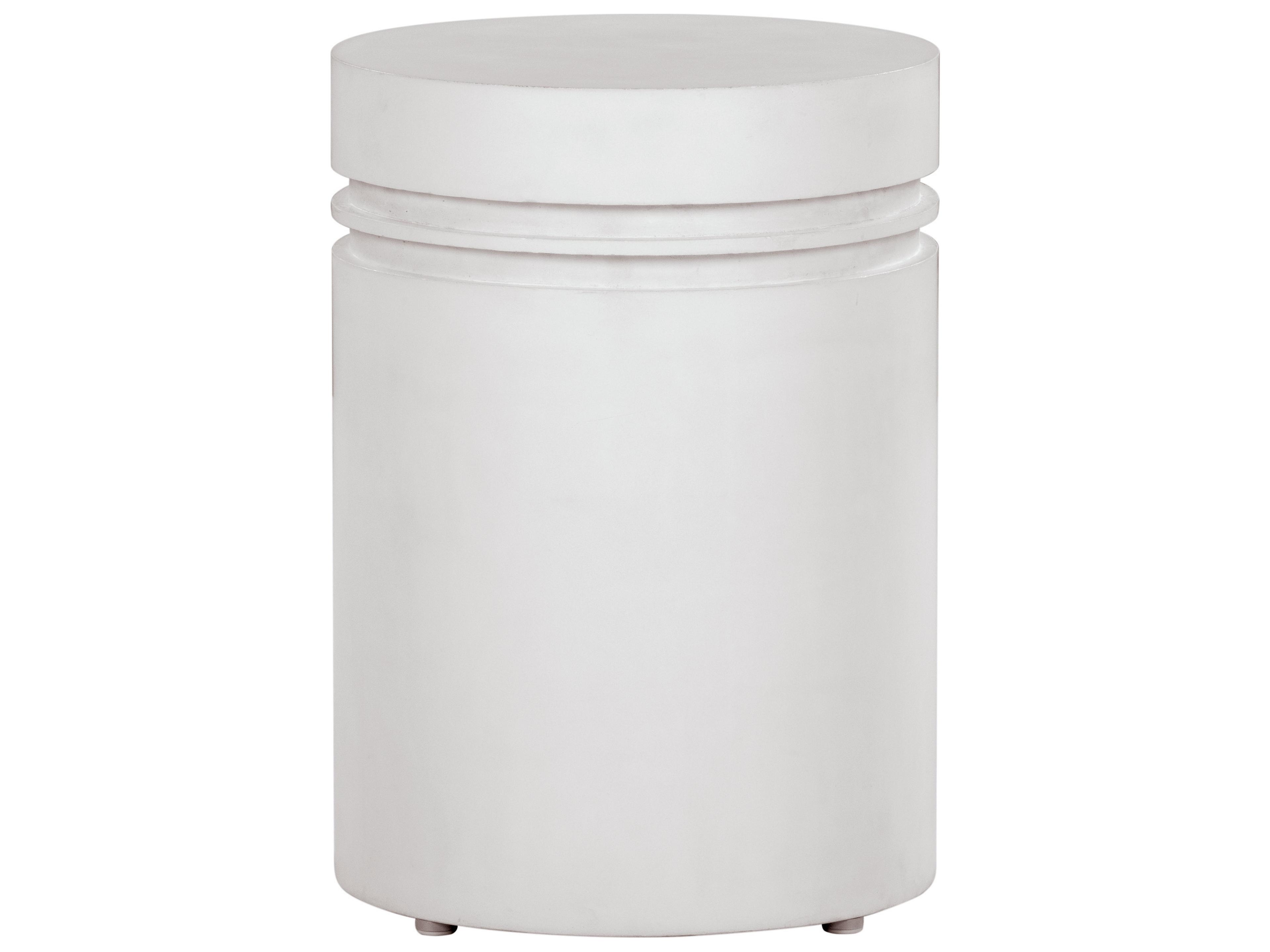 Seasonal Living Lightweight Concrete Ebony White Round End Table