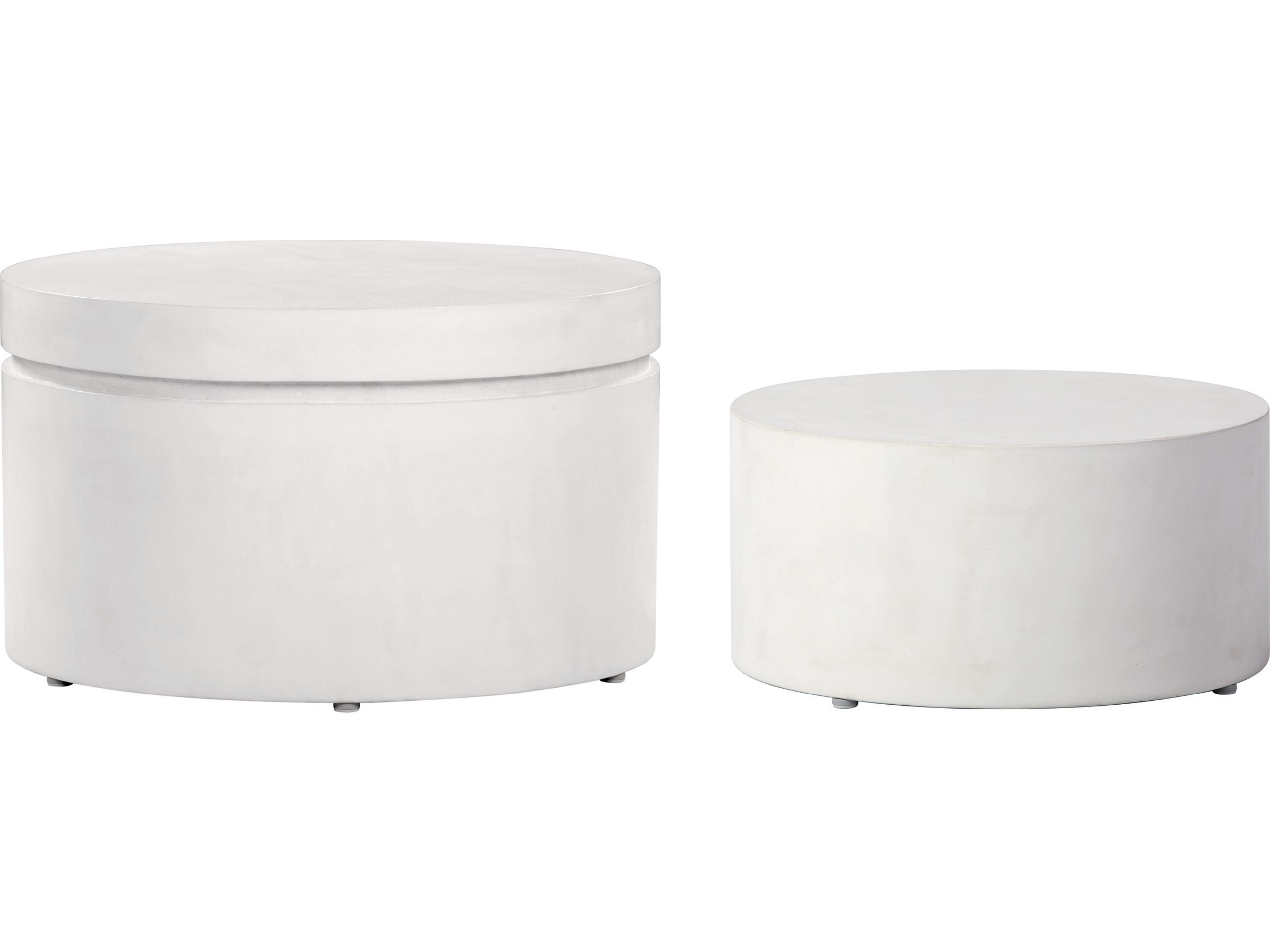 Seasonal Living Lightweight Concrete Ebony White Round End Table