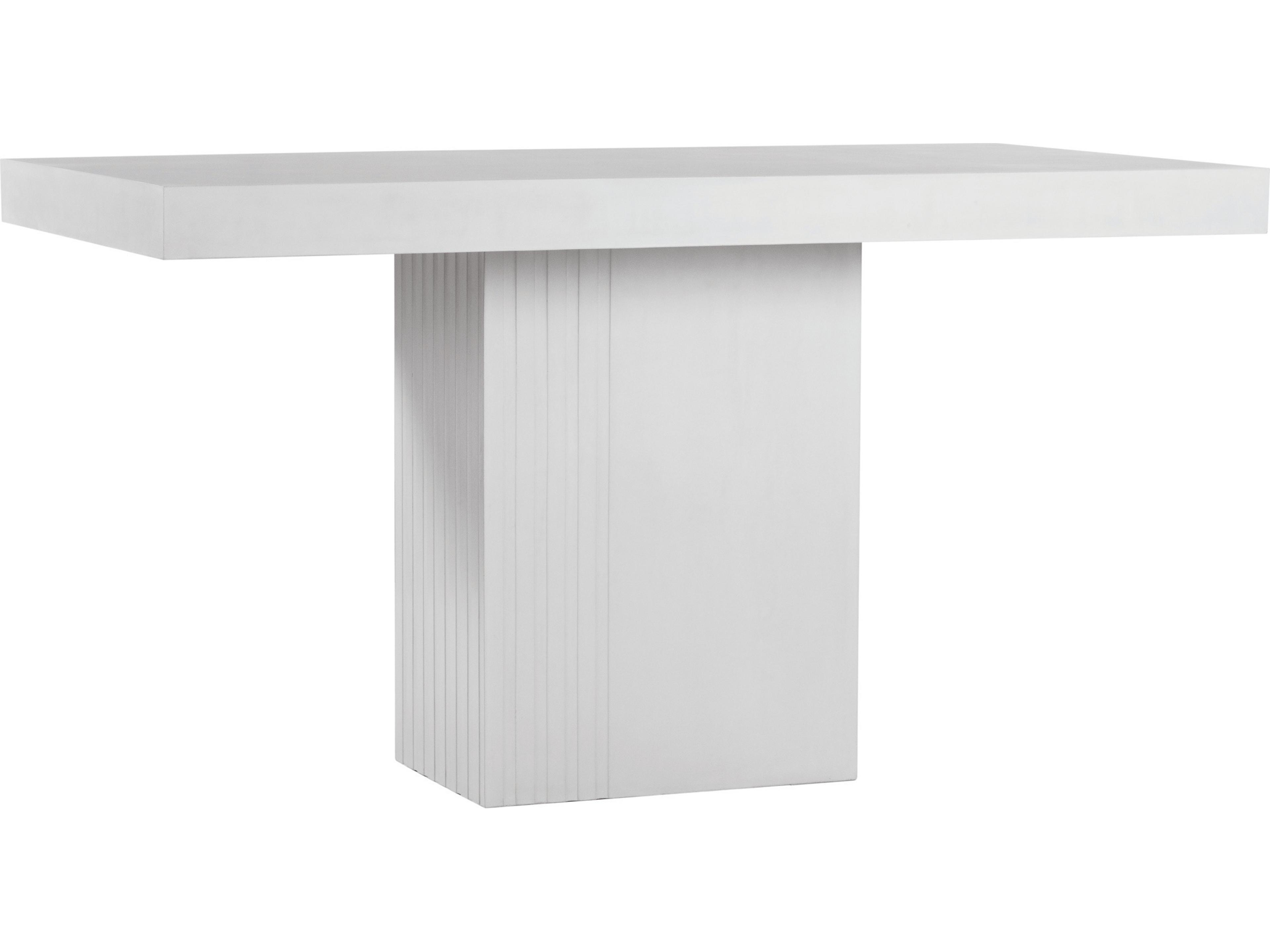 Seasonal Living Lightweight Concrete Ebony White Rectangular Dining Table