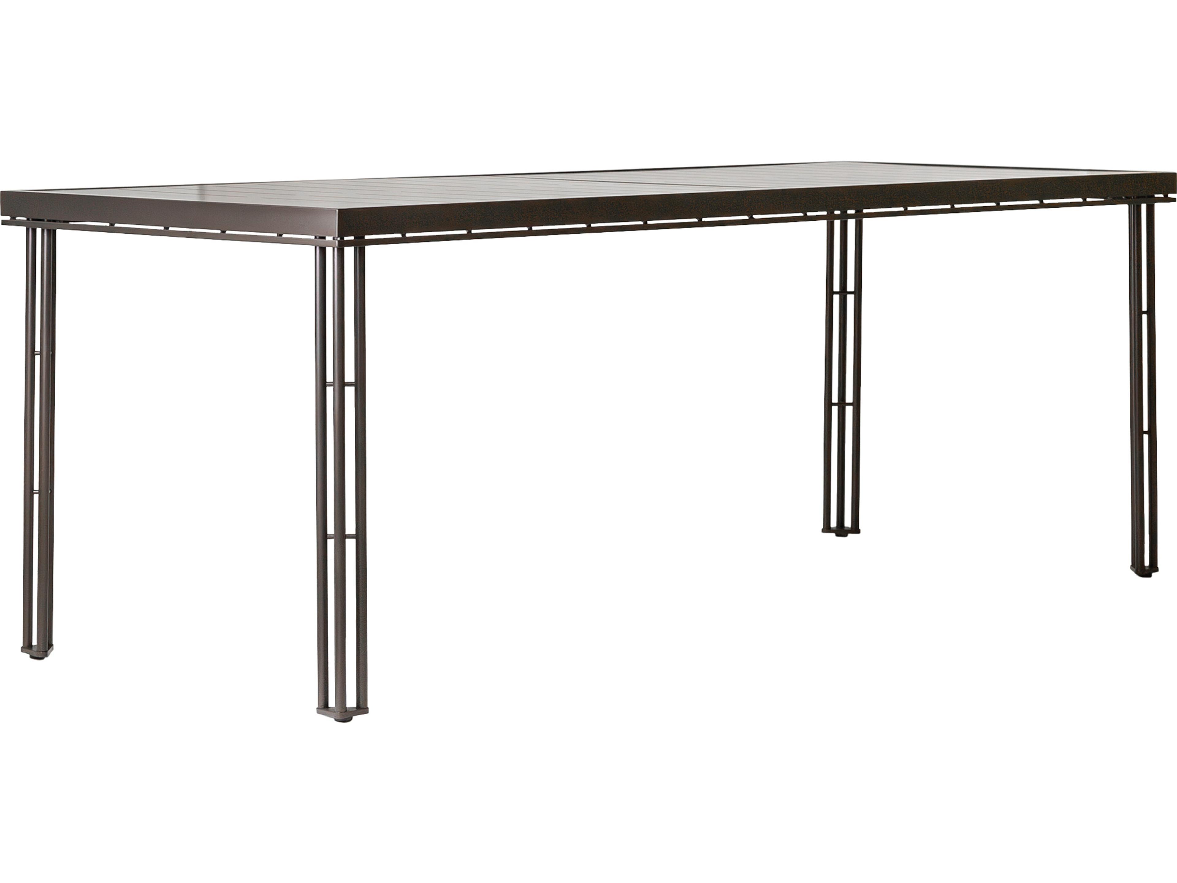 Seasonal Living Patinero Smooth Charcoal Satin Aluminum Rectangular Counter Table