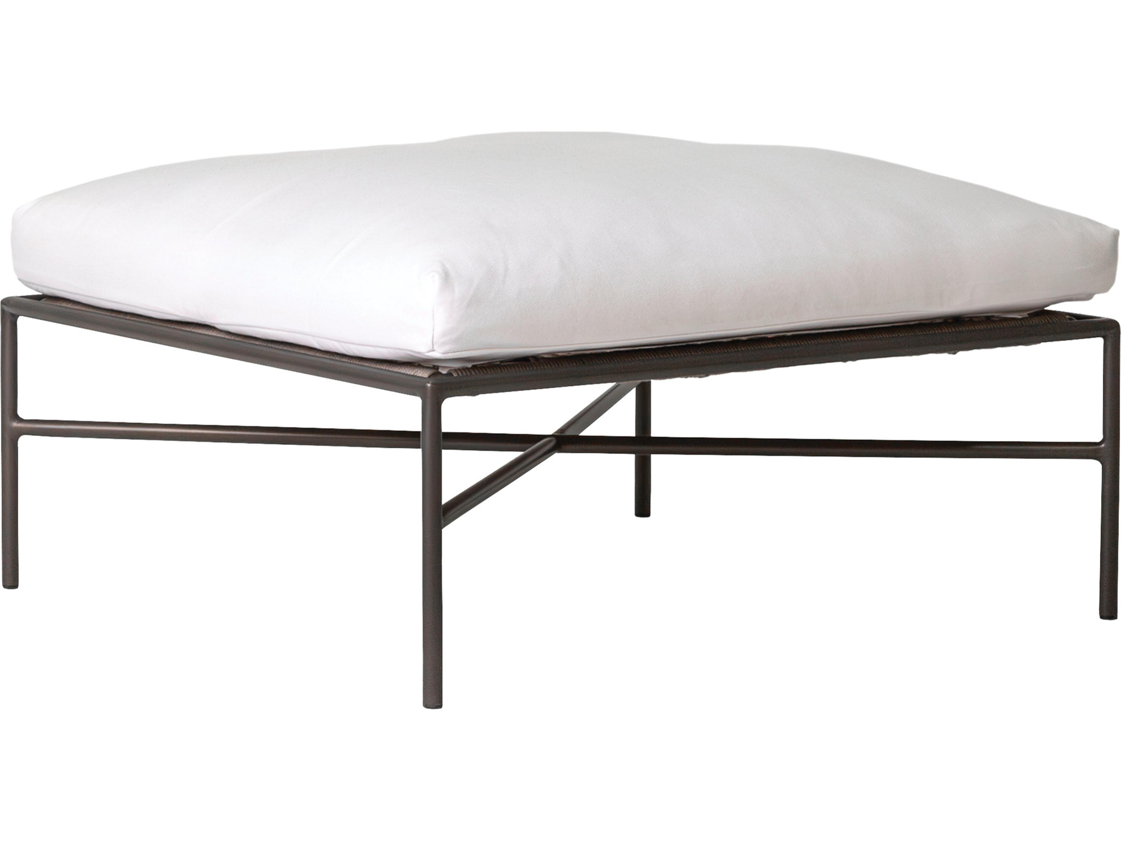 Seasonal Living Patinero Smooth Charcoal Satin Aluminum Cushion Ottoman