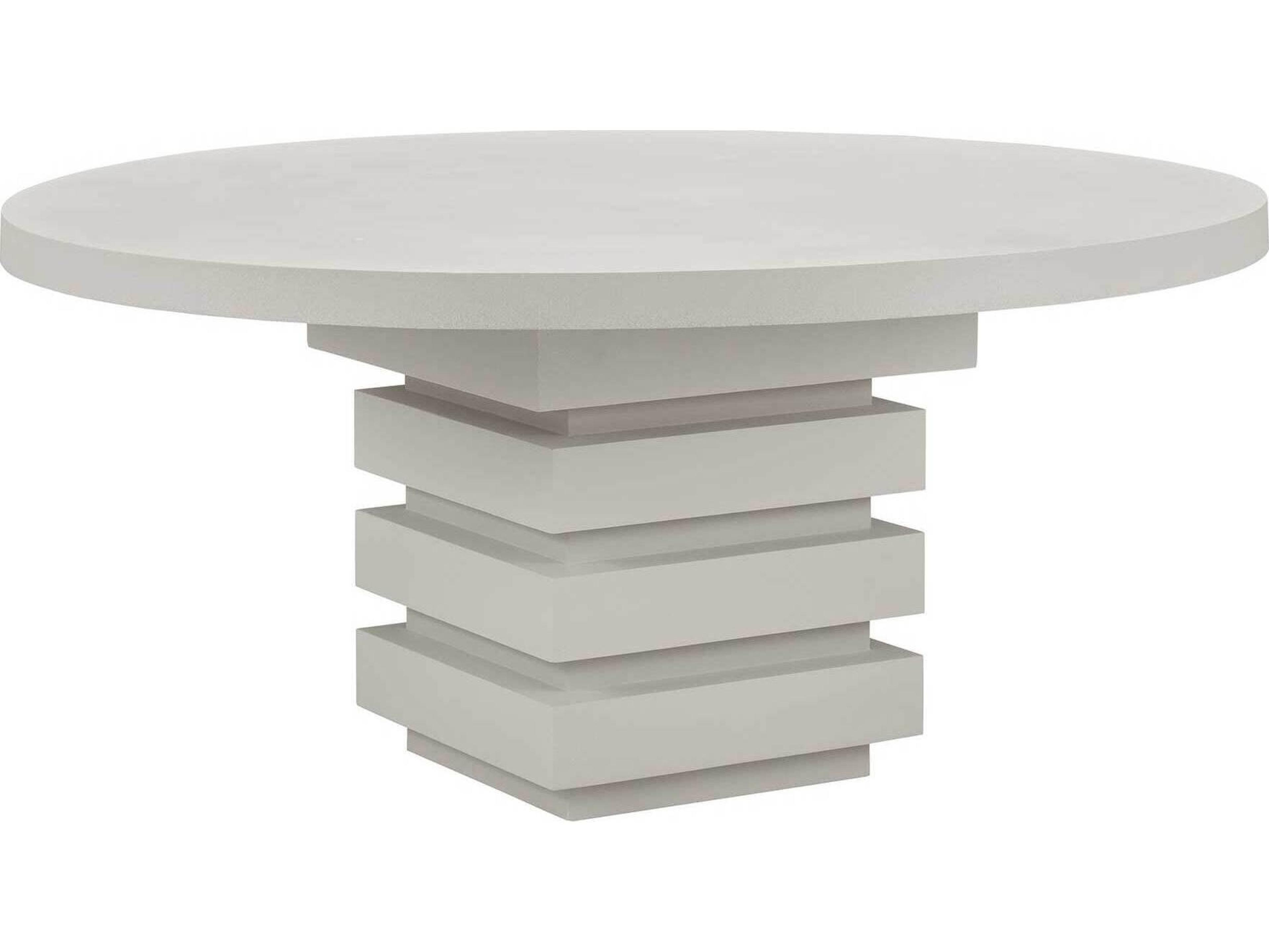 Seasonal Living Provenance Fiber Reinforced Polymer Limestone Meditation Round Patio Dining Table