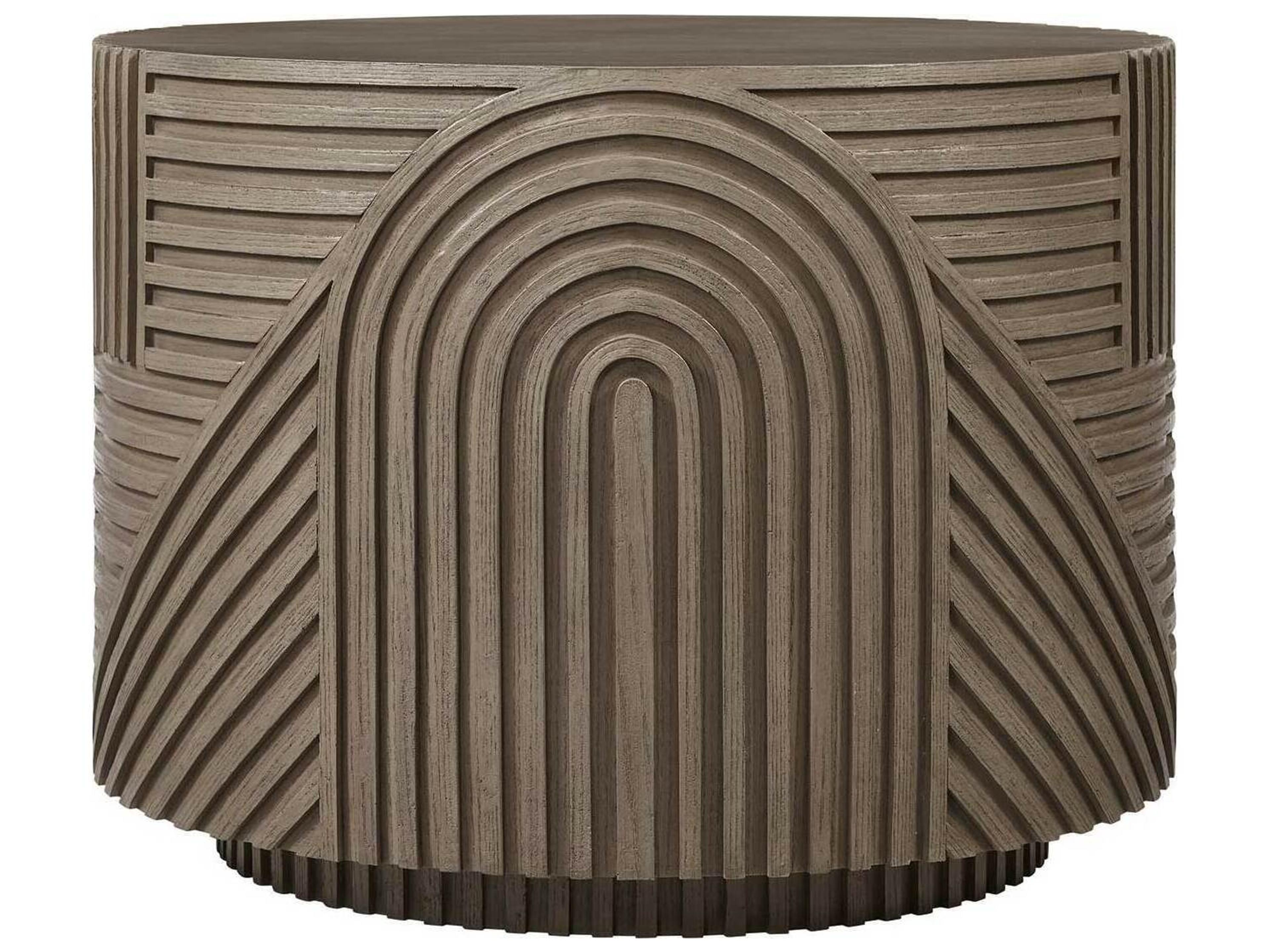 Seasonal Living Provenance Fiber Reinforced Polymer Energy Serenity Textured Round Drum Table