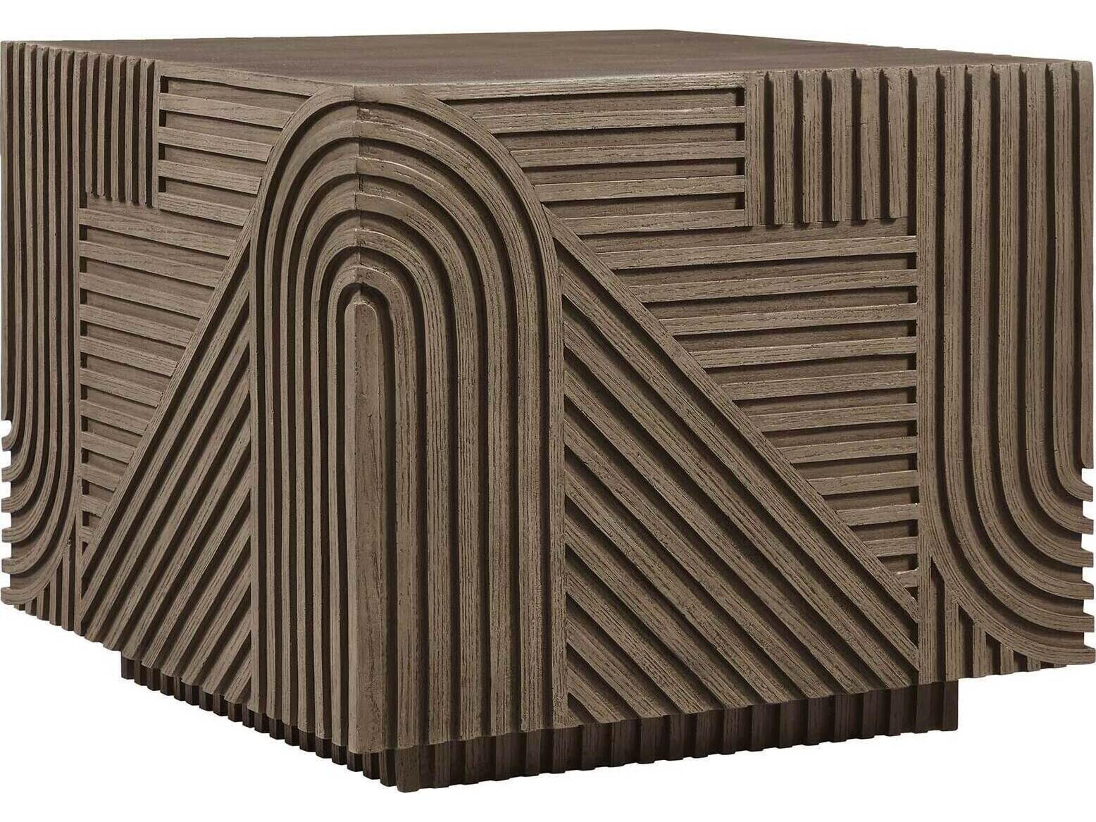 Seasonal Living Provenance Fiber Reinforced Polymer Energy Serenity Textured Square Patio End Table