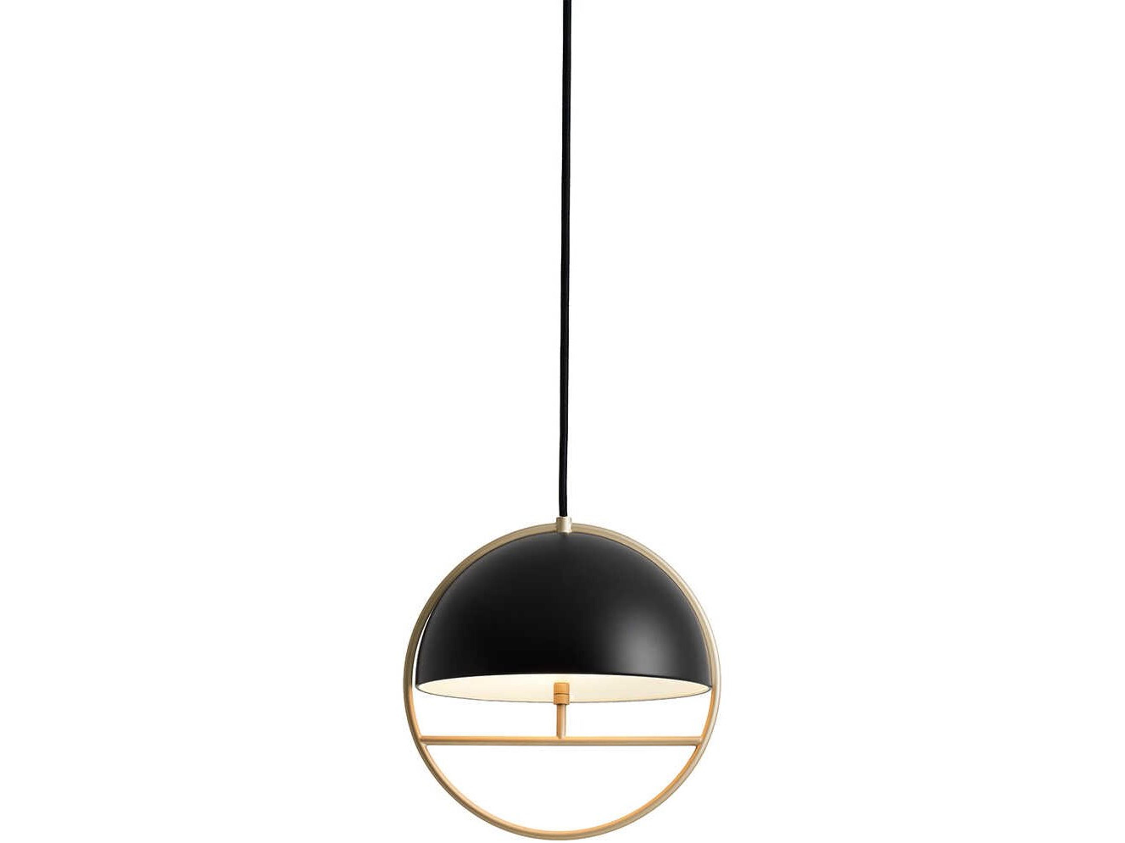 Huan Matt Black champagne Gold LED Globe Mini Pendant