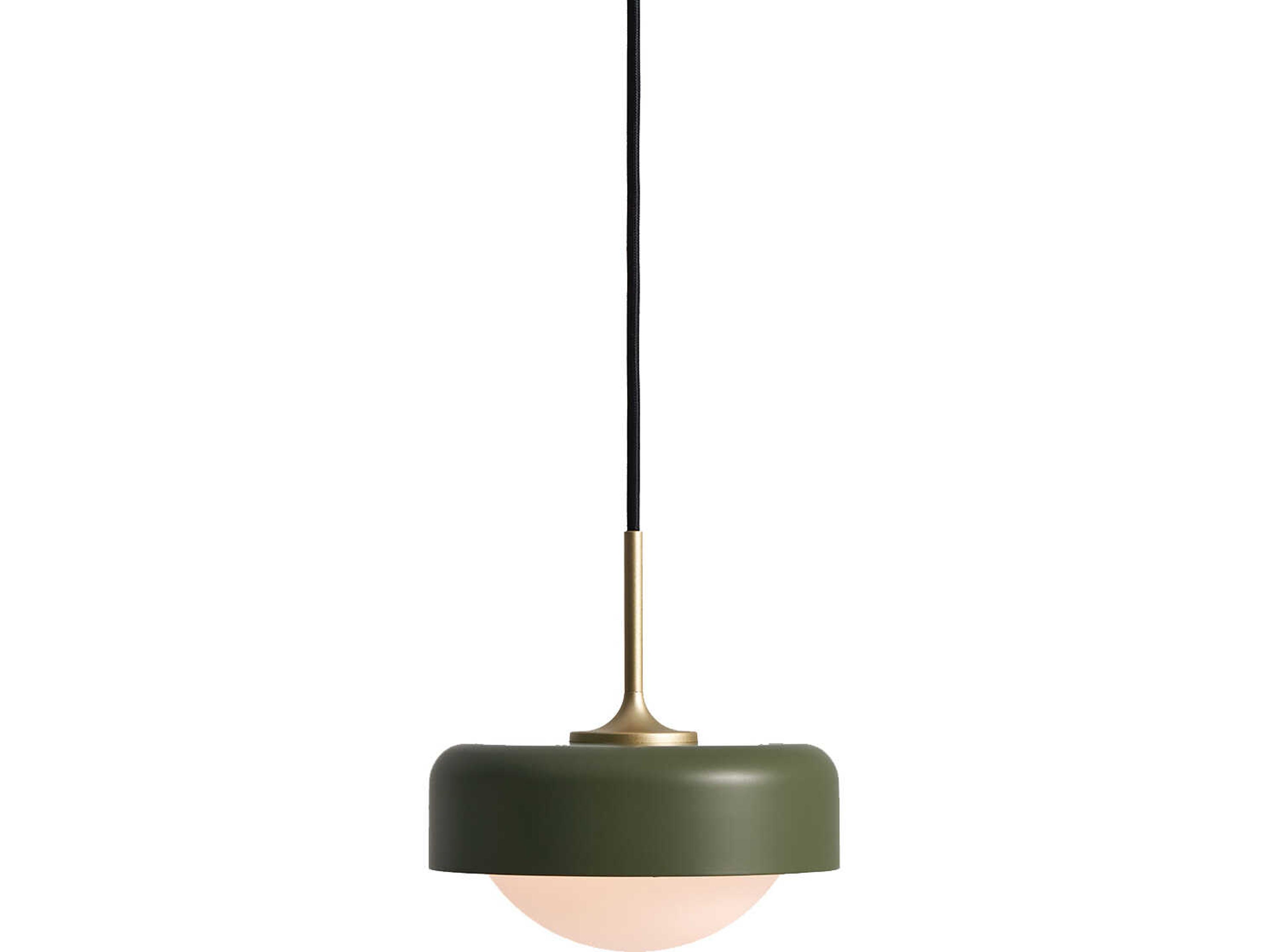 Seed Design Pensee Olive Green Gold LED Dome Mini Pendant