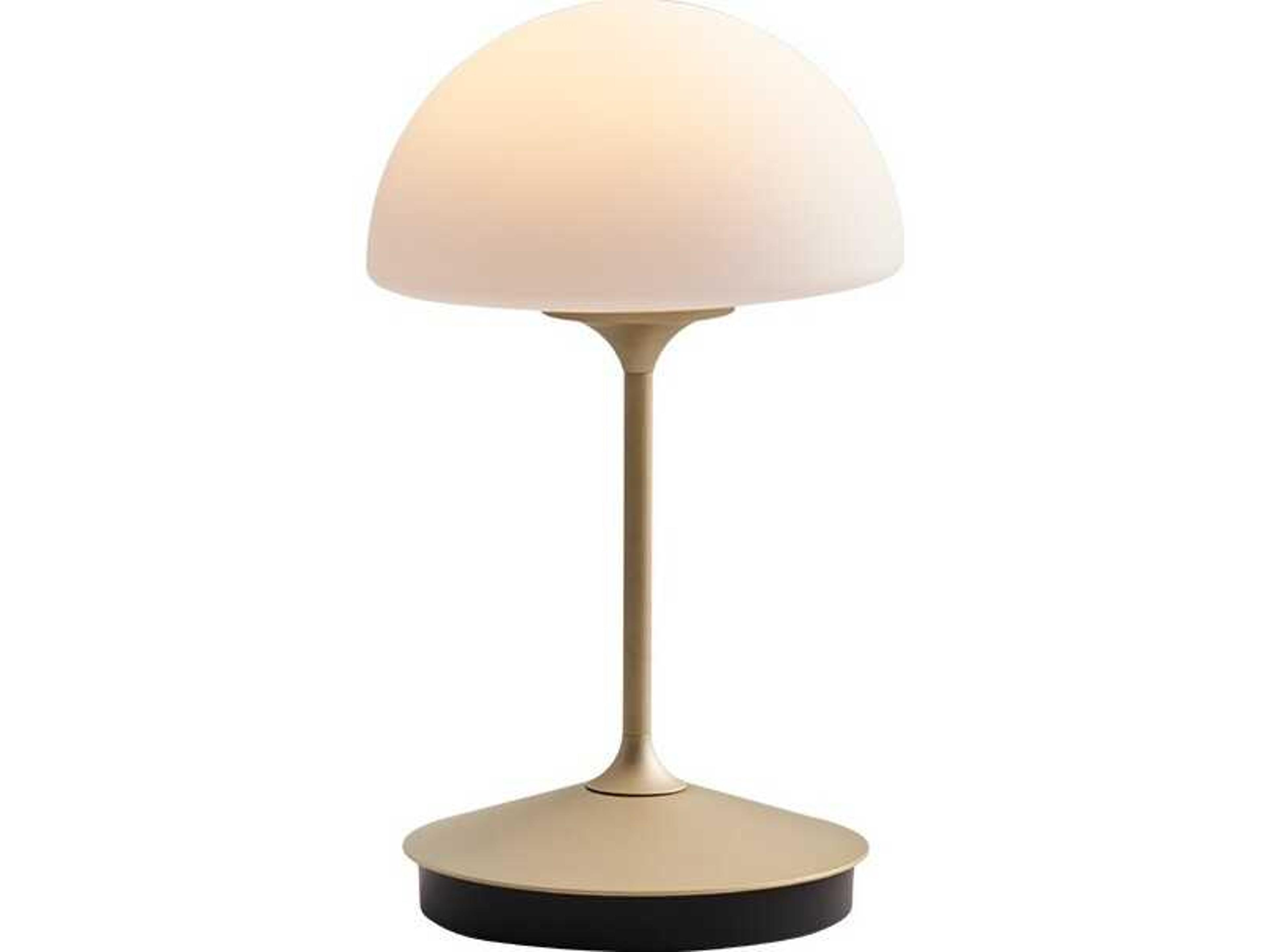 Pensee Matt Opal Glass Champagne Gold LED Table Lamp