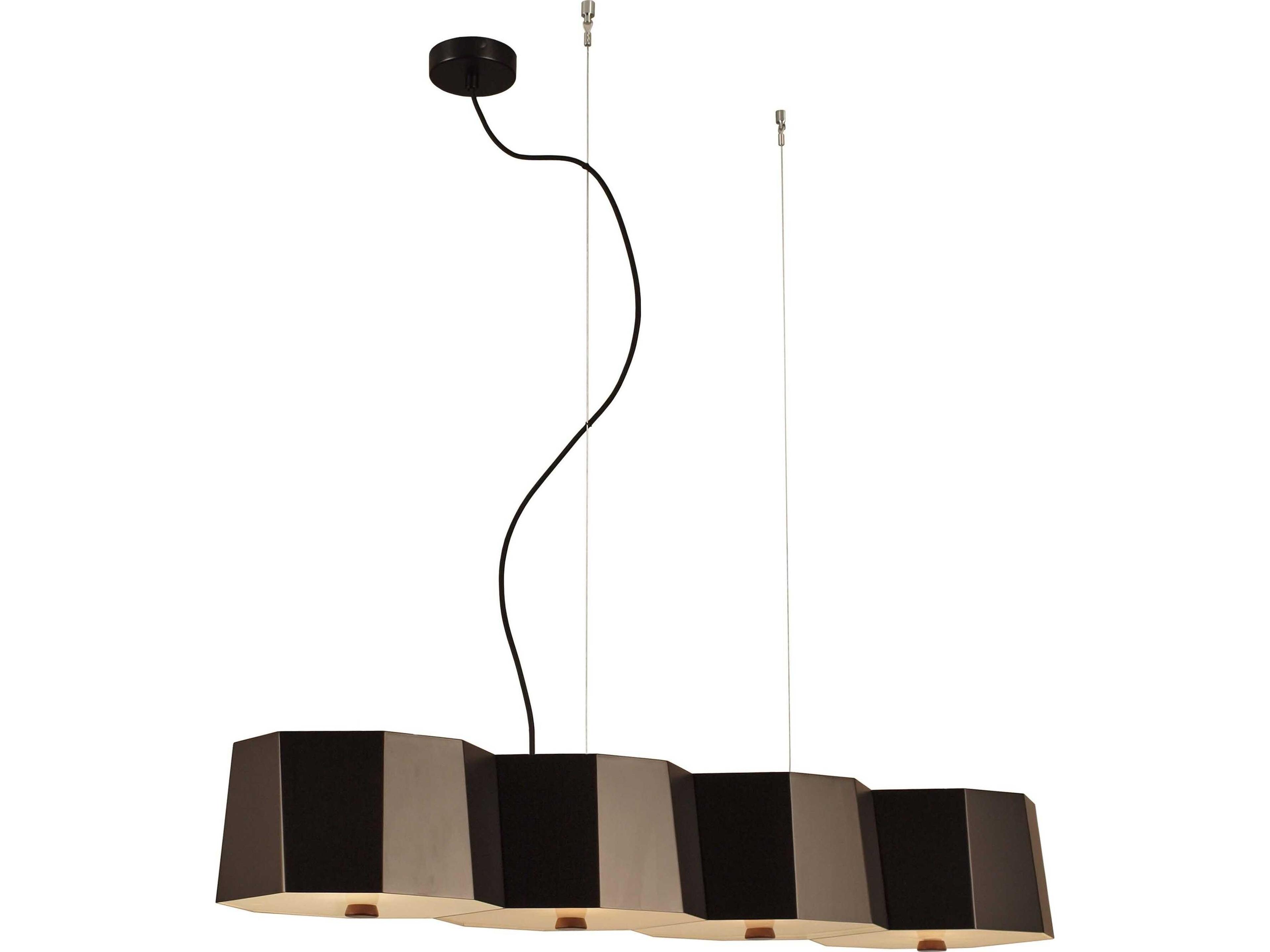 Zhe Black Linear Island Pendant