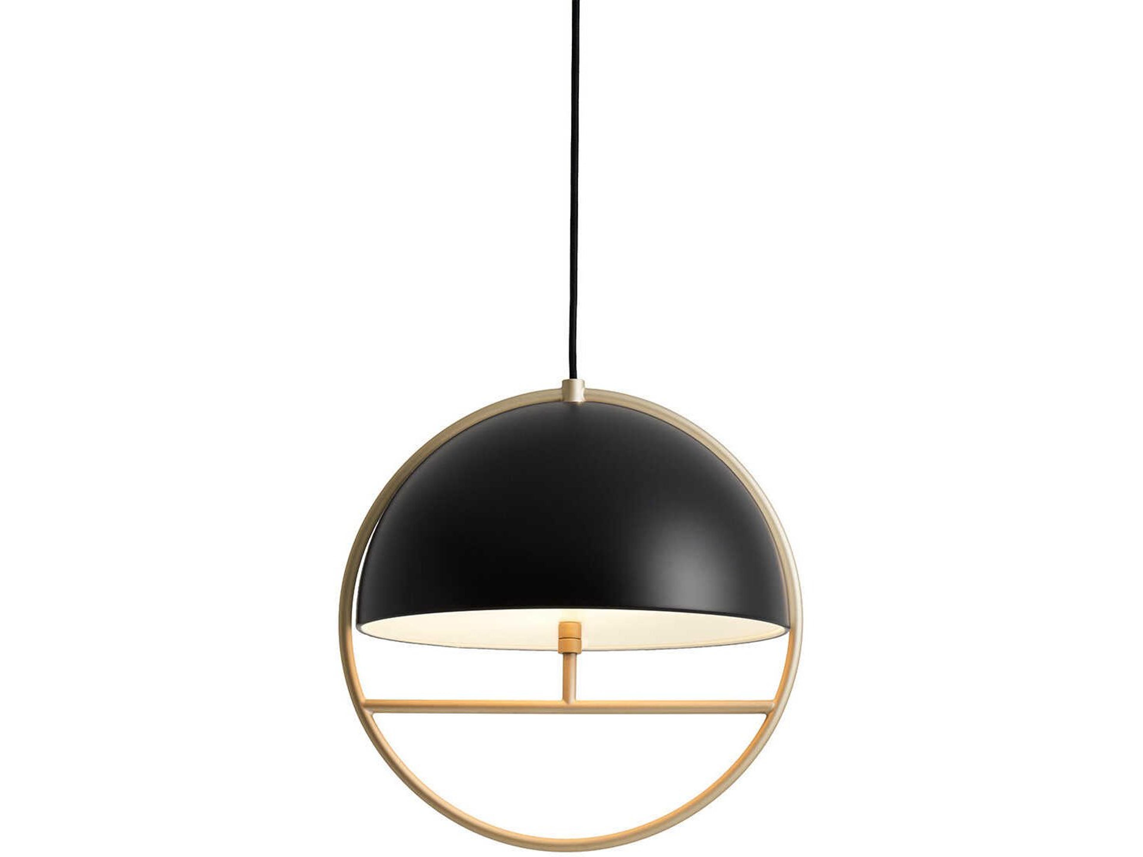 Huan Matt Black champagne Gold Globe Pendant