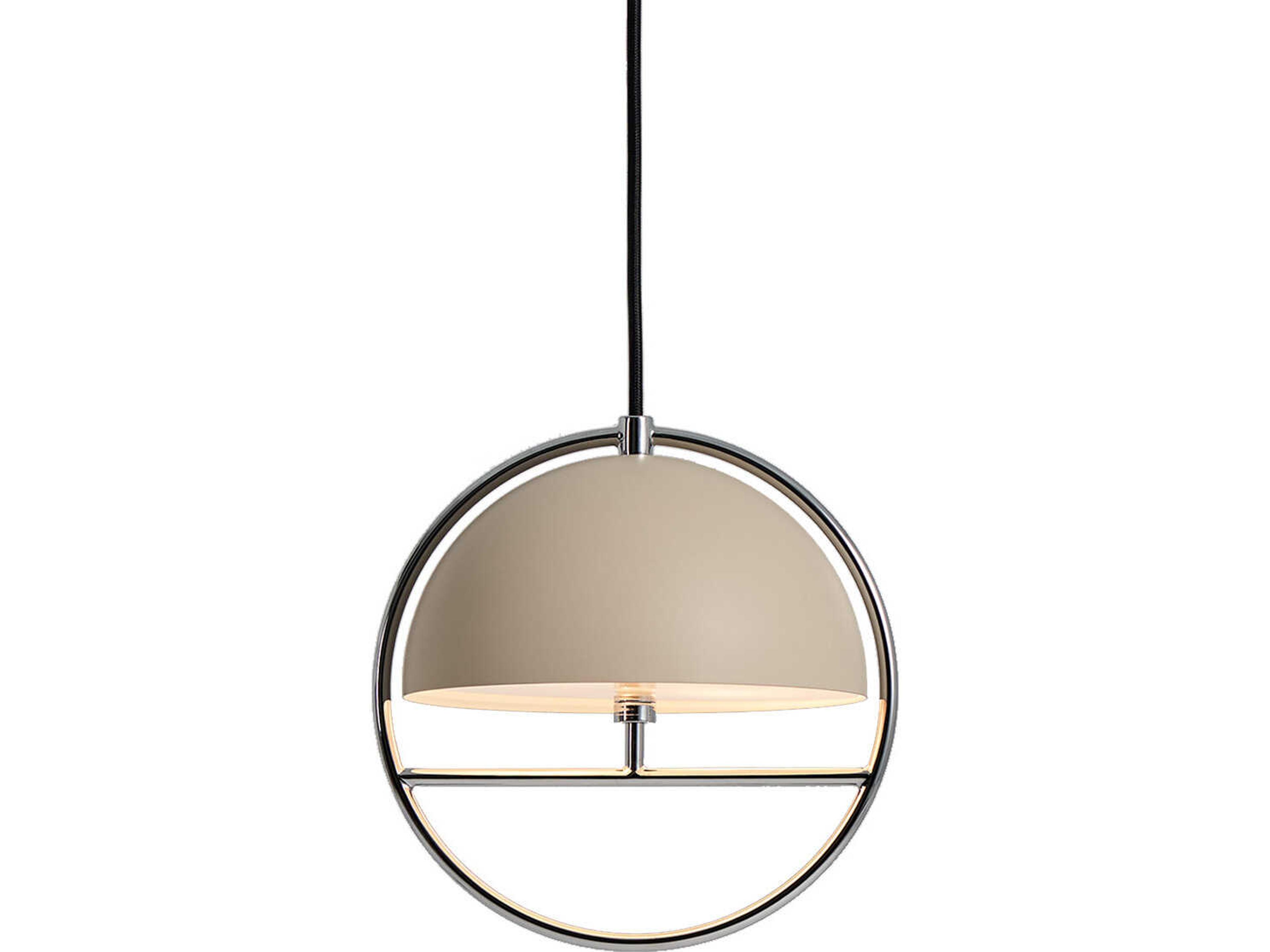 Huan Oatmeal chrome Globe Pendant