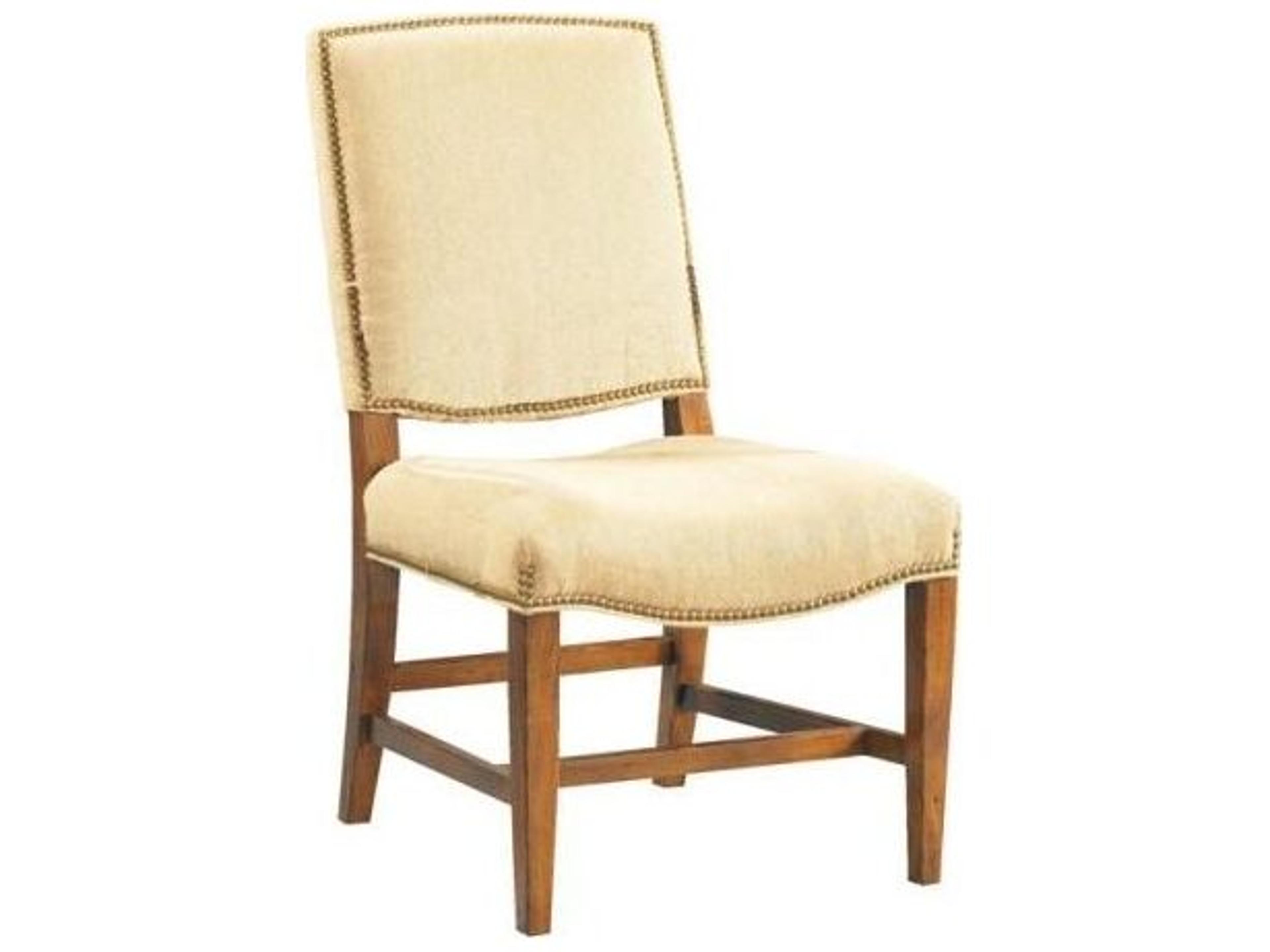 Sherrill Occasional Casual Solid Wood Brown Upholstered Armless Dining Chair