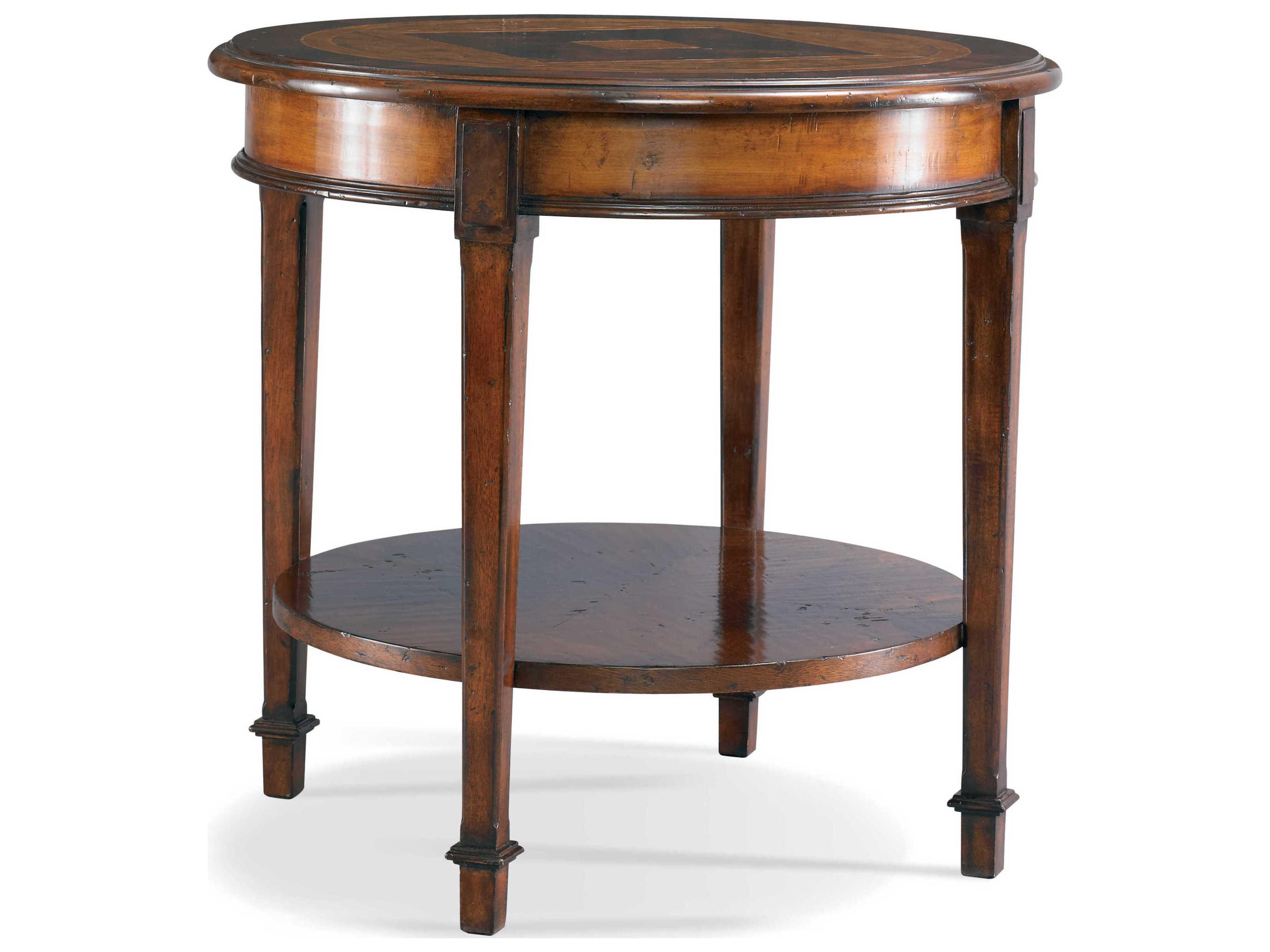 Sherrill Occasional Masterpiece Estate Round Wood Hand Planed Antique Mahogany End Table