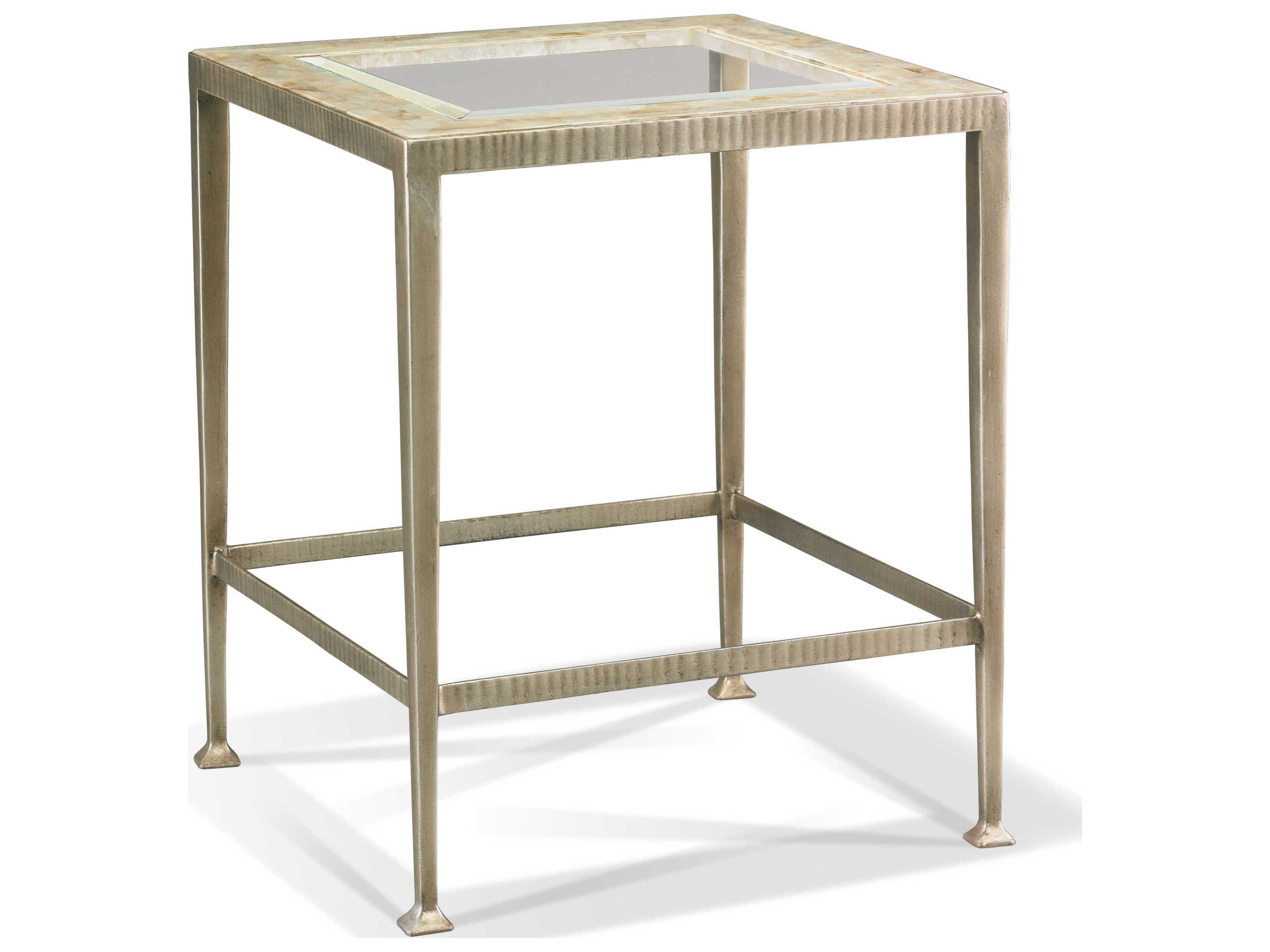 Sherrill Occasional Cadiz Square Glass Champagne Gold Side Table